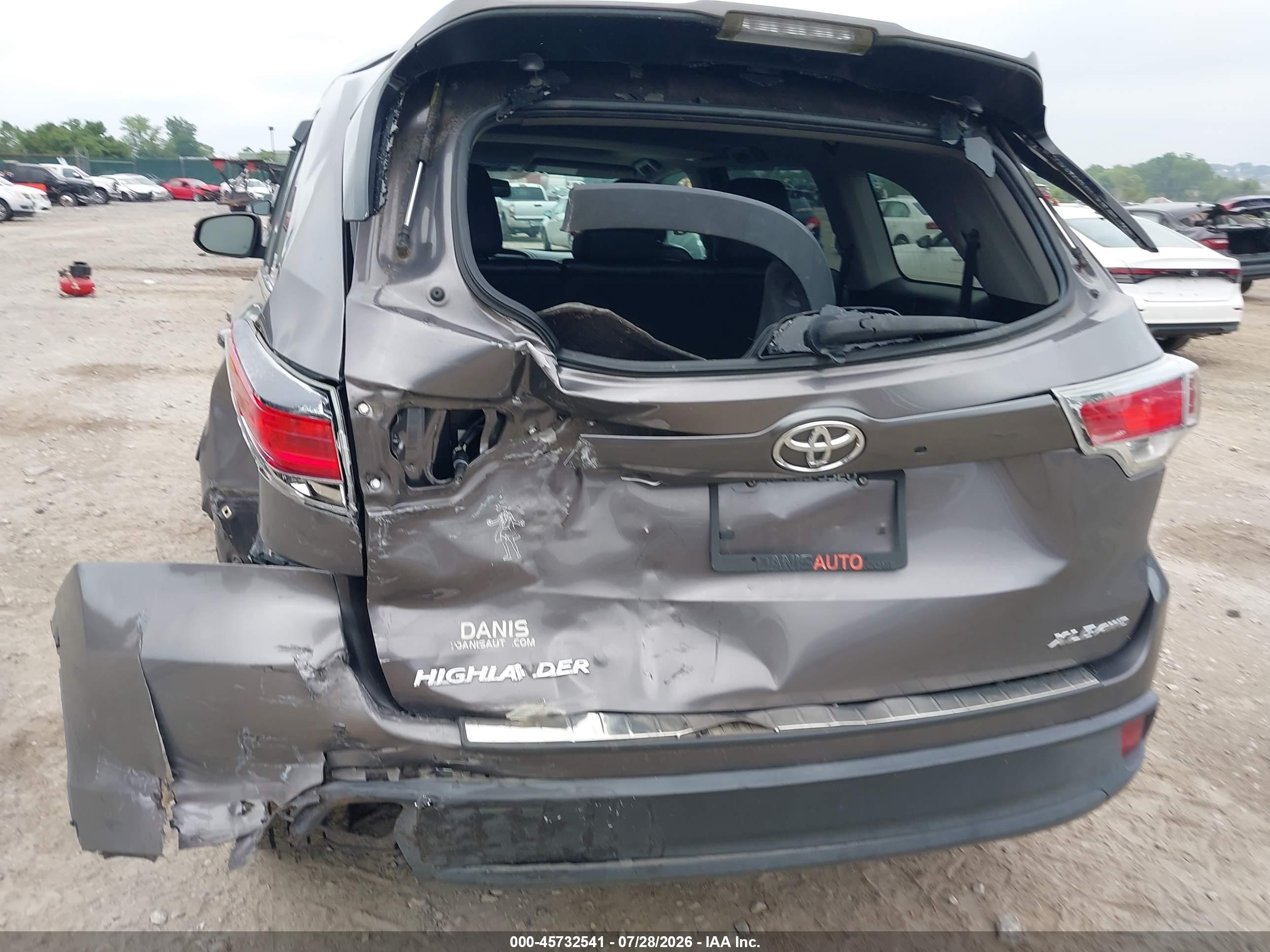2015 Toyota Highlander Xle V6 Gray vin: 5TDJKRFHXFS216427