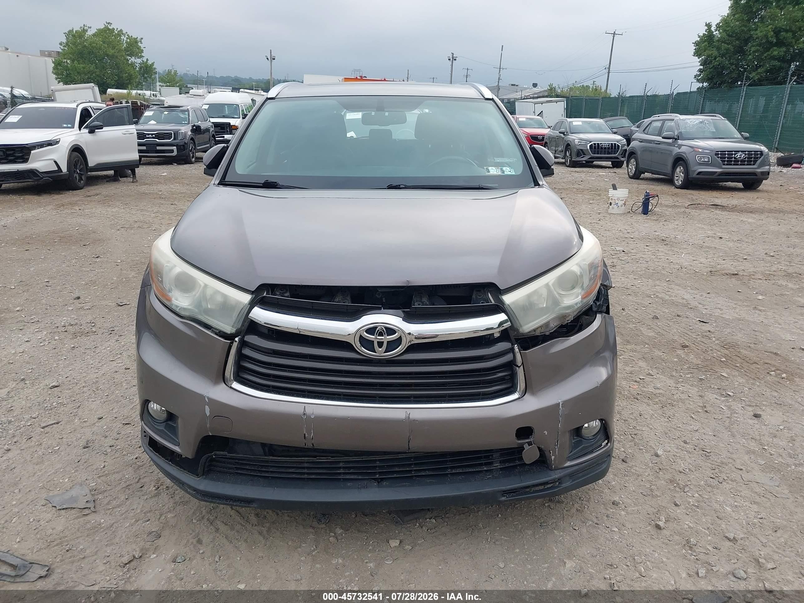 2015 Toyota Highlander Xle V6 Gray vin: 5TDJKRFHXFS216427