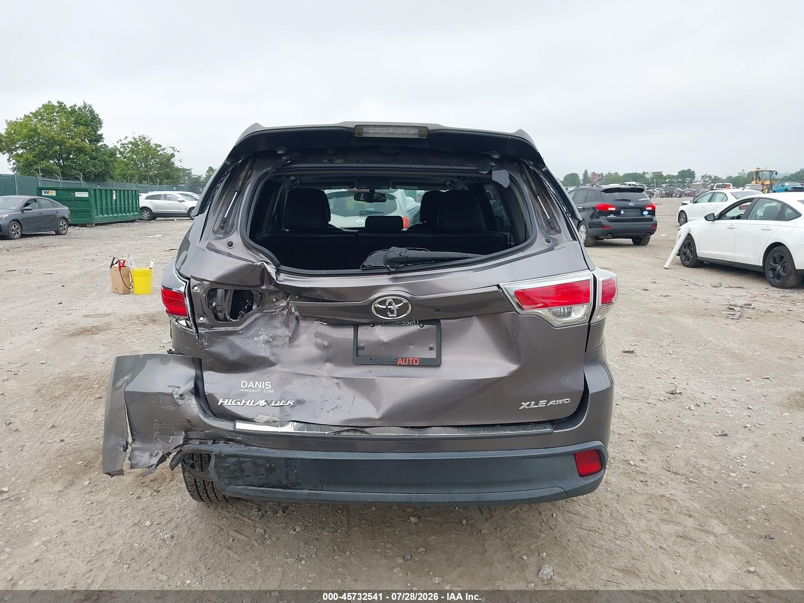 2015 Toyota Highlander Xle V6 Gray vin: 5TDJKRFHXFS216427