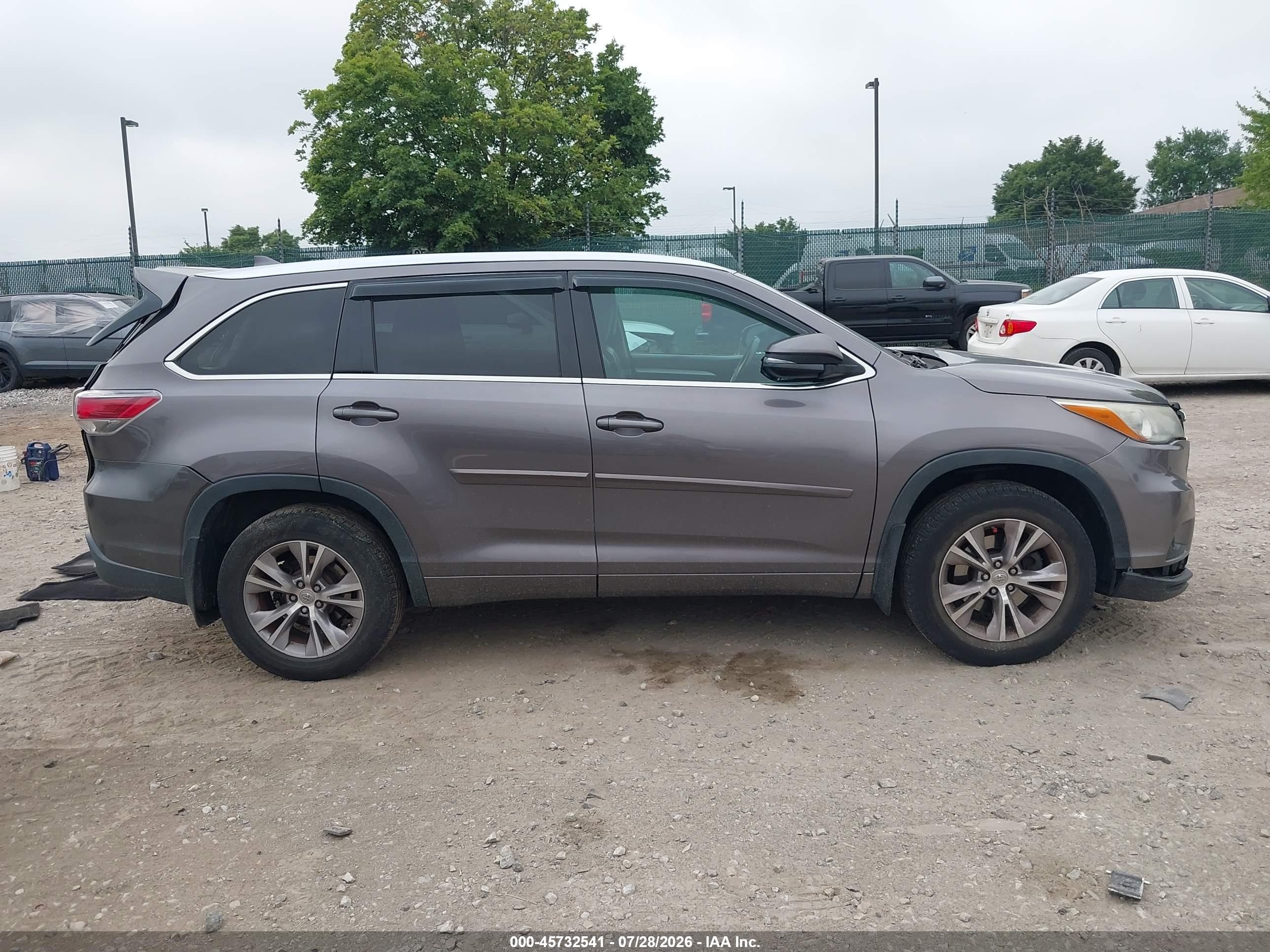 2015 Toyota Highlander Xle V6 Gray vin: 5TDJKRFHXFS216427