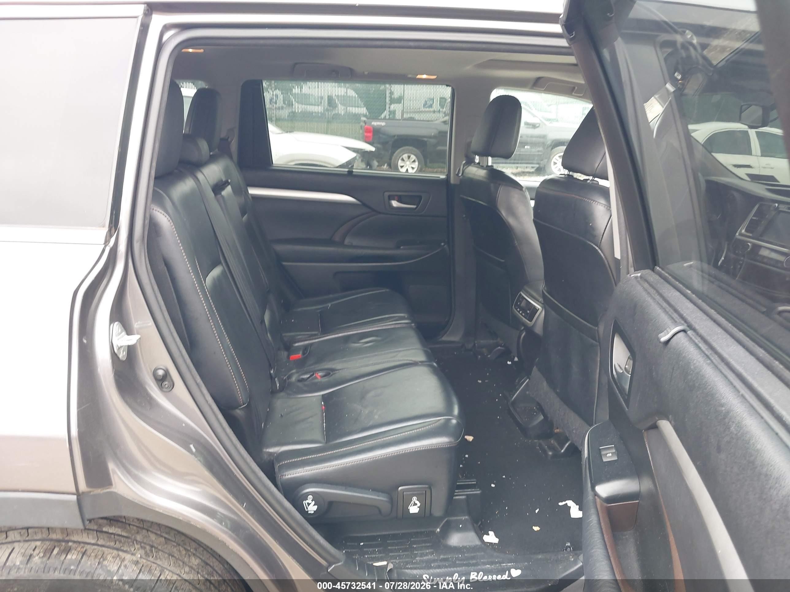 2015 Toyota Highlander Xle V6 Gray vin: 5TDJKRFHXFS216427