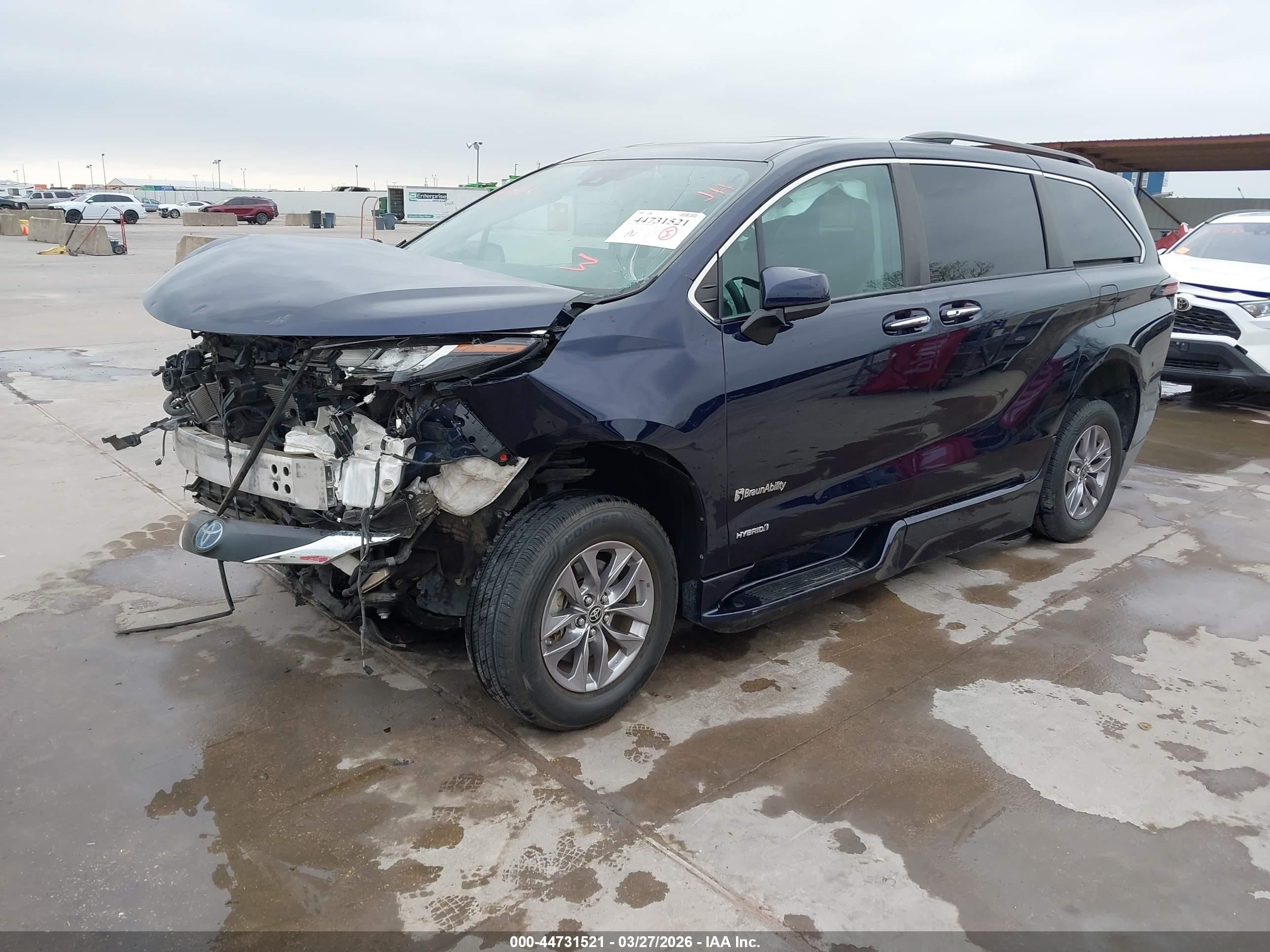2021 Toyota Sienna Xle Blue vin: 5TDJRKEC5MS044538