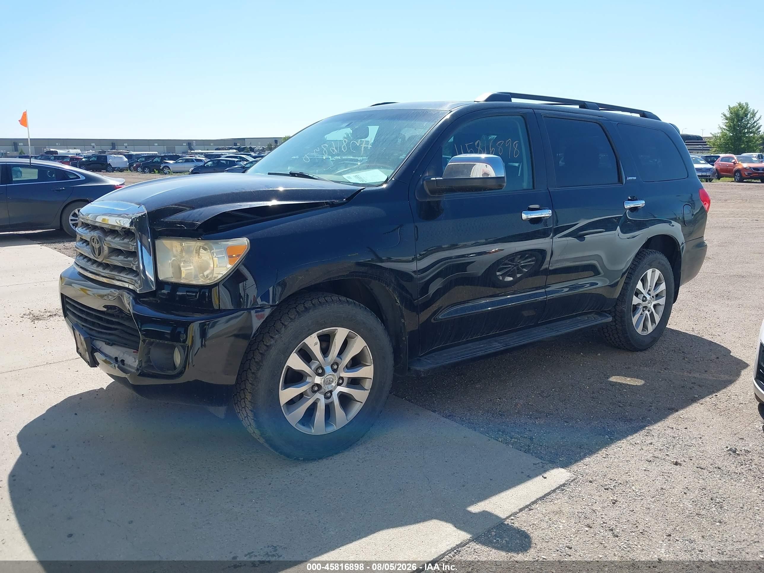 2010 Toyota Sequoia Limited 5.7l V8 Black vin: 5TDJW5G18AS032269