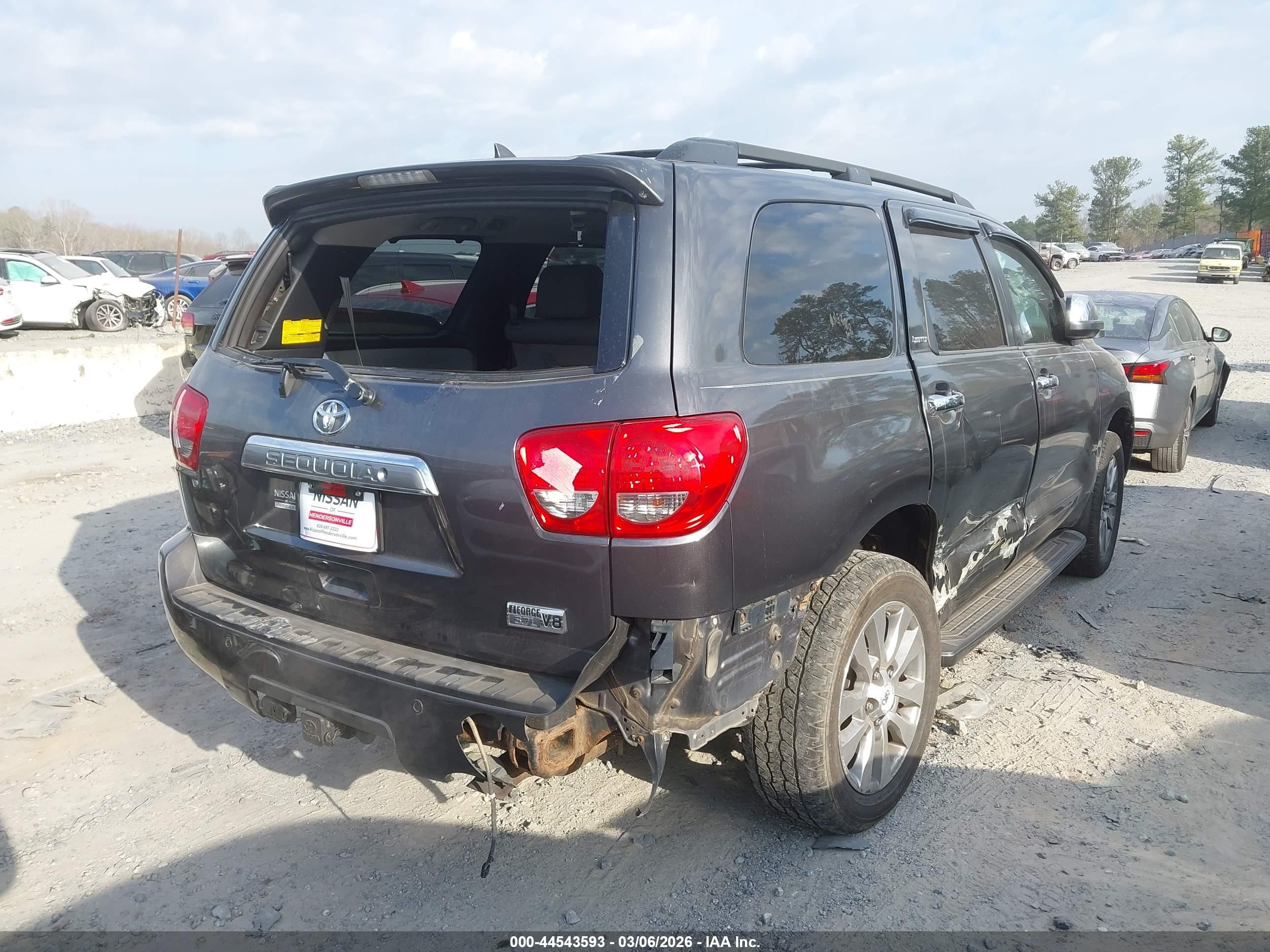 2012 Toyota Sequoia Limited 5.7l V8 Gray vin: 5TDJY5G11CS065336