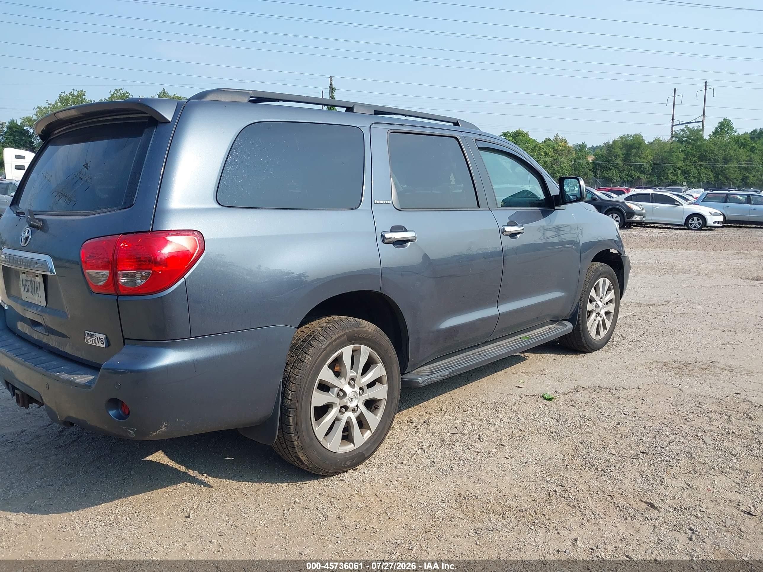 2010 Toyota Sequoia Limited 5.7l V8 Blue vin: 5TDJY5G13AS027877