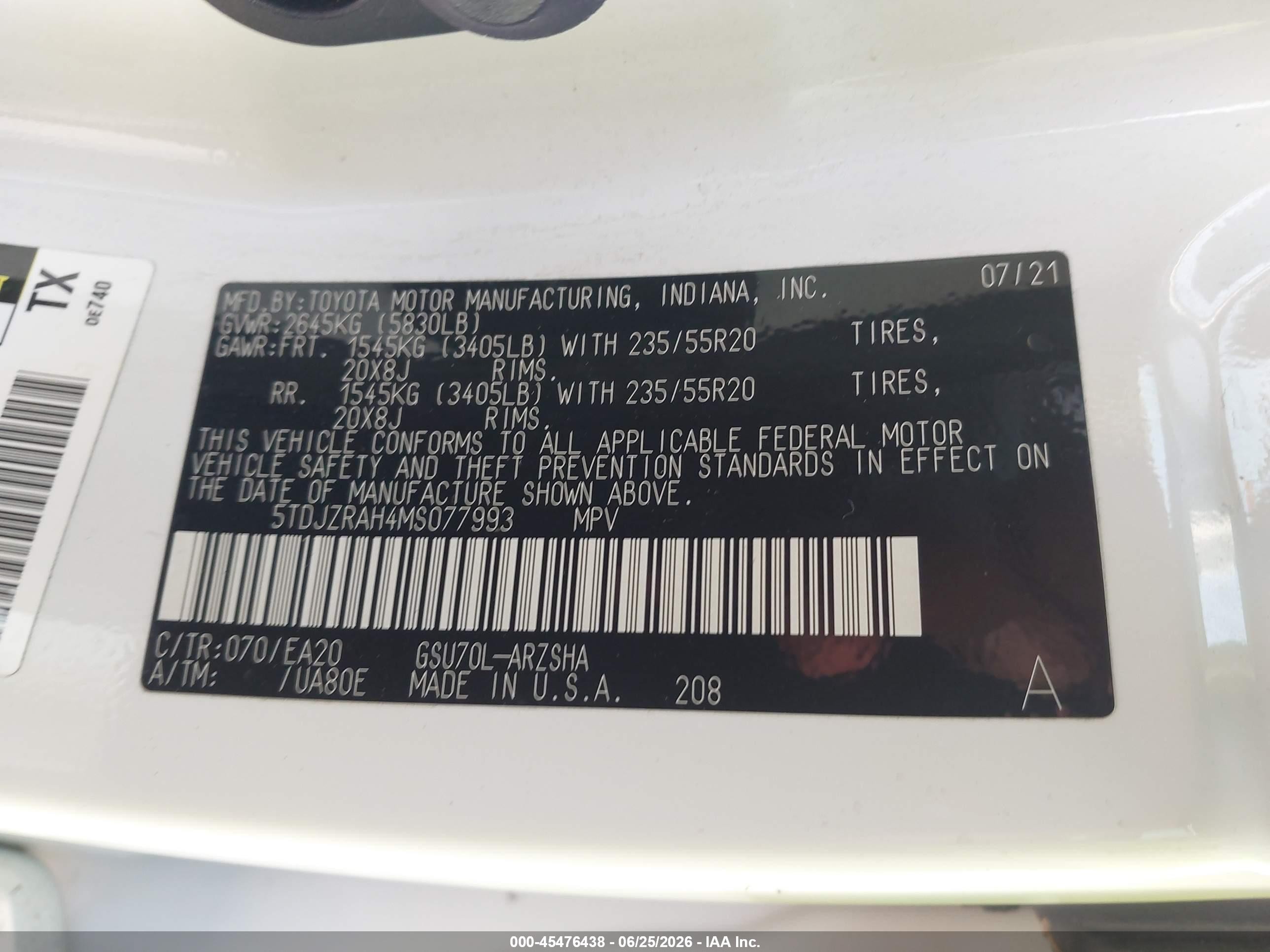 2021 Toyota Highlander Xse Белый vin: 5TDJZRAH4MS077993