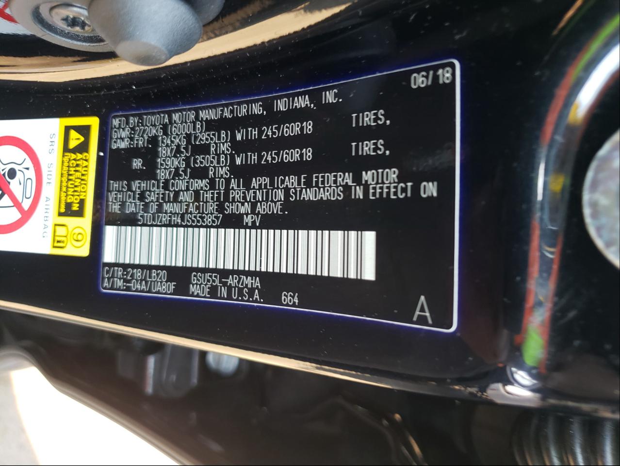 2018 Toyota Highlander Se Черный vin: 5TDJZRFH4JS553857
