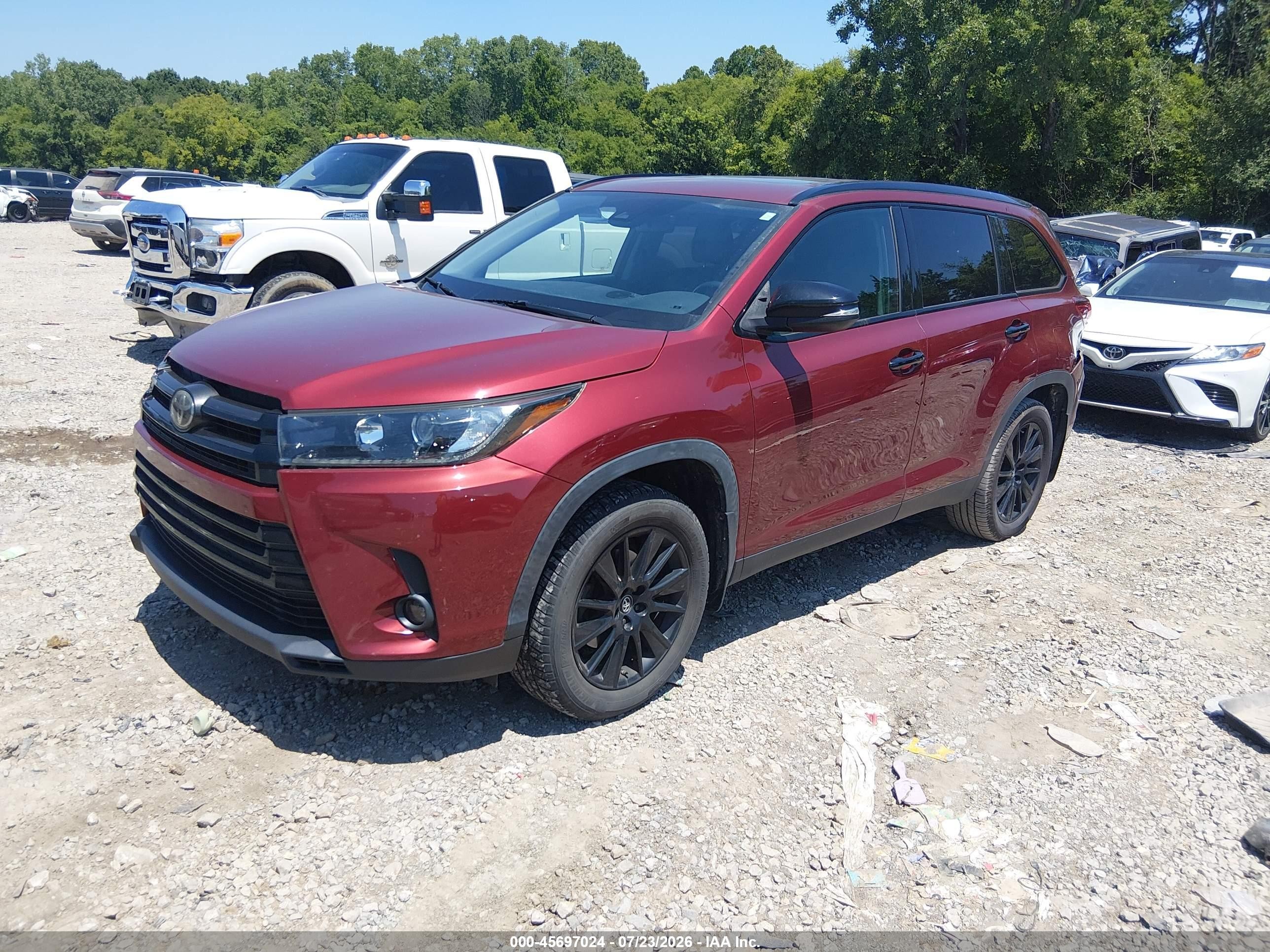 2019 Toyota Highlander Se Red vin: 5TDJZRFH4KS975791