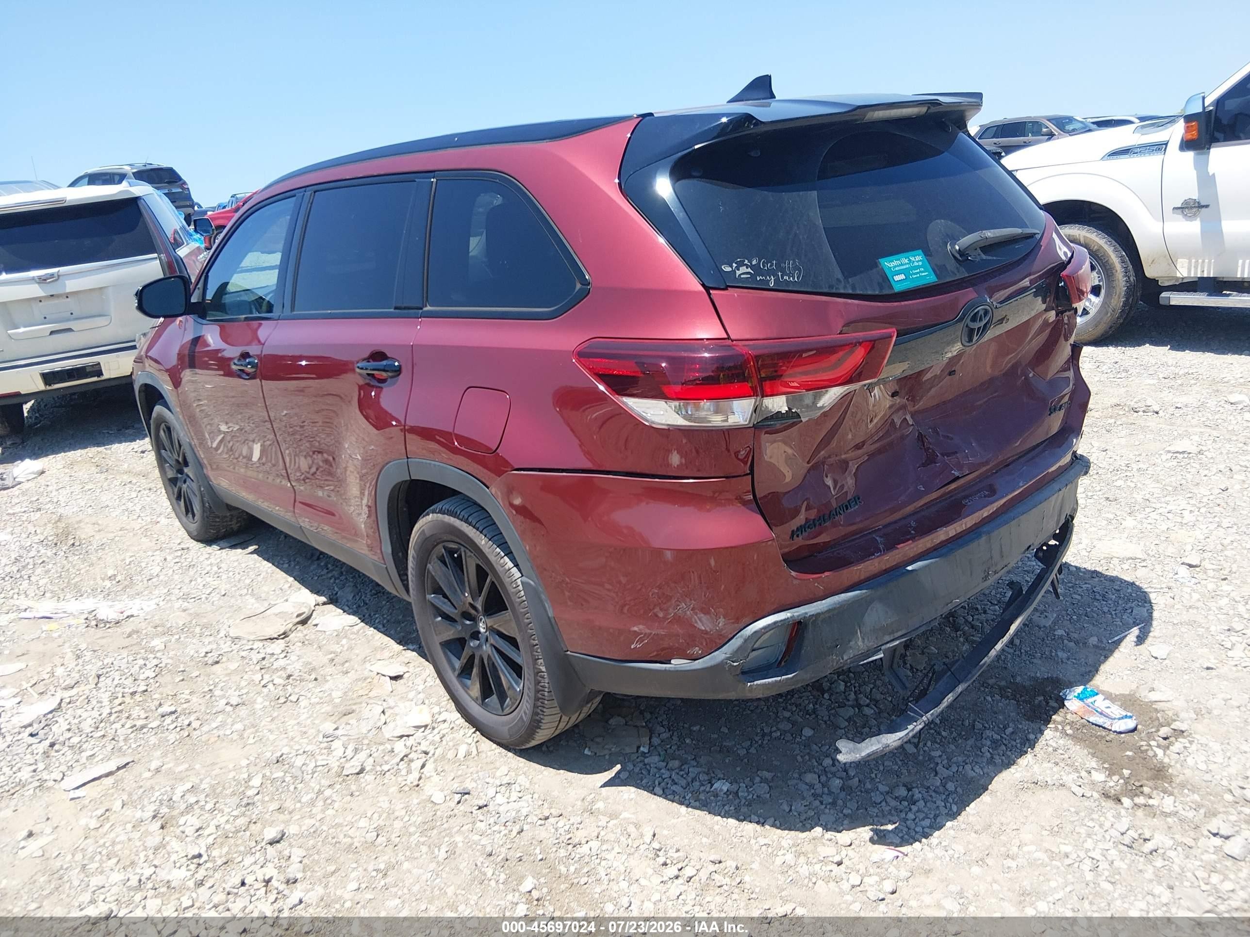 2019 Toyota Highlander Se Red vin: 5TDJZRFH4KS975791