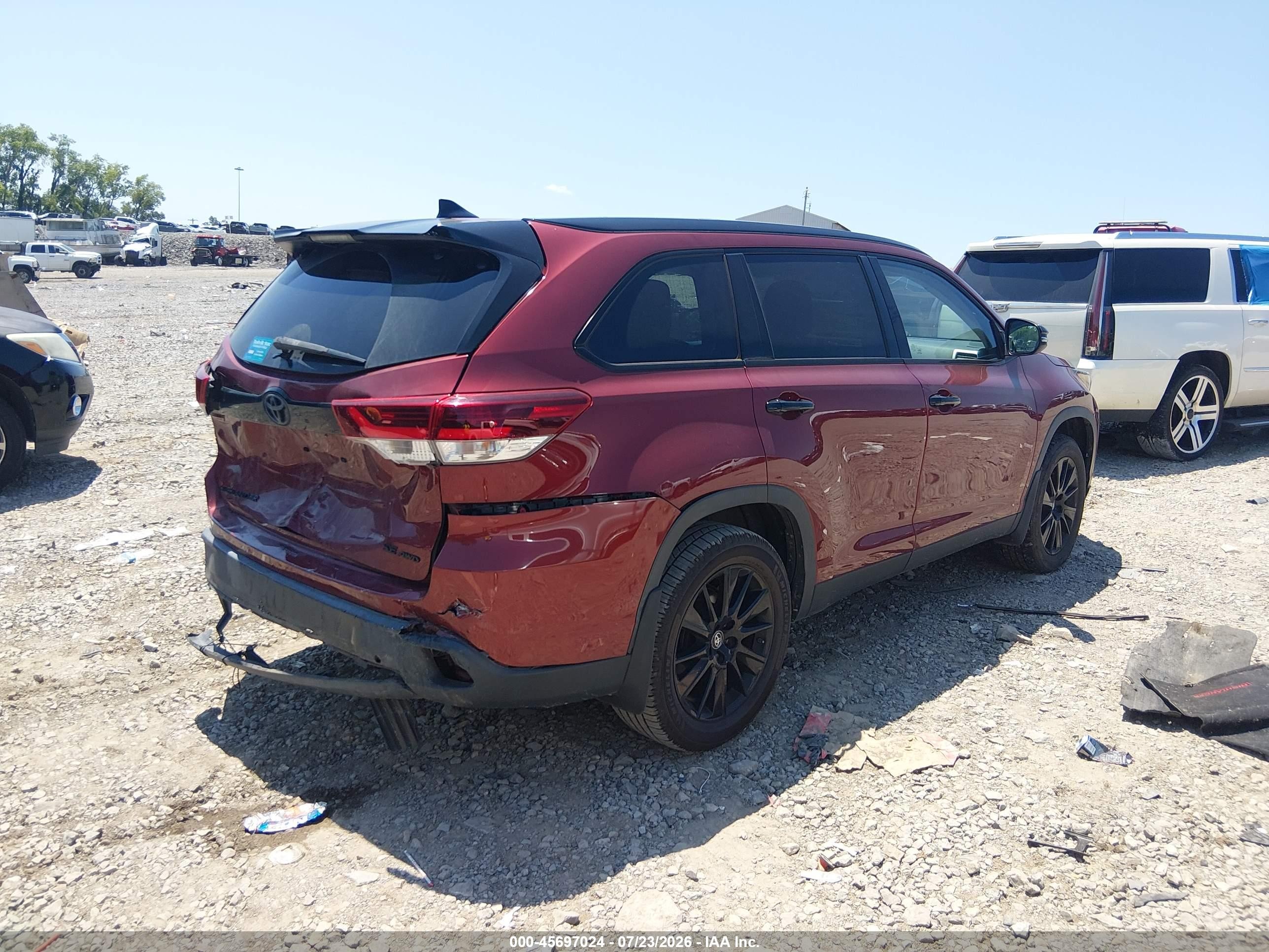 2019 Toyota Highlander Se Red vin: 5TDJZRFH4KS975791