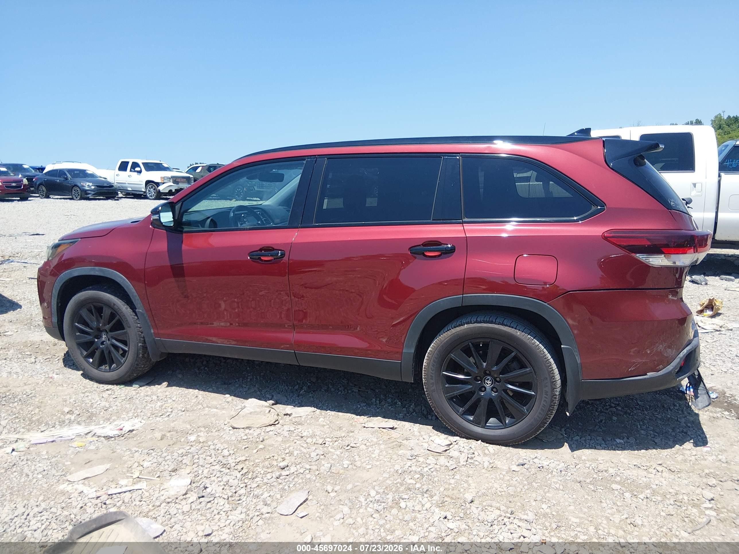 2019 Toyota Highlander Se Red vin: 5TDJZRFH4KS975791