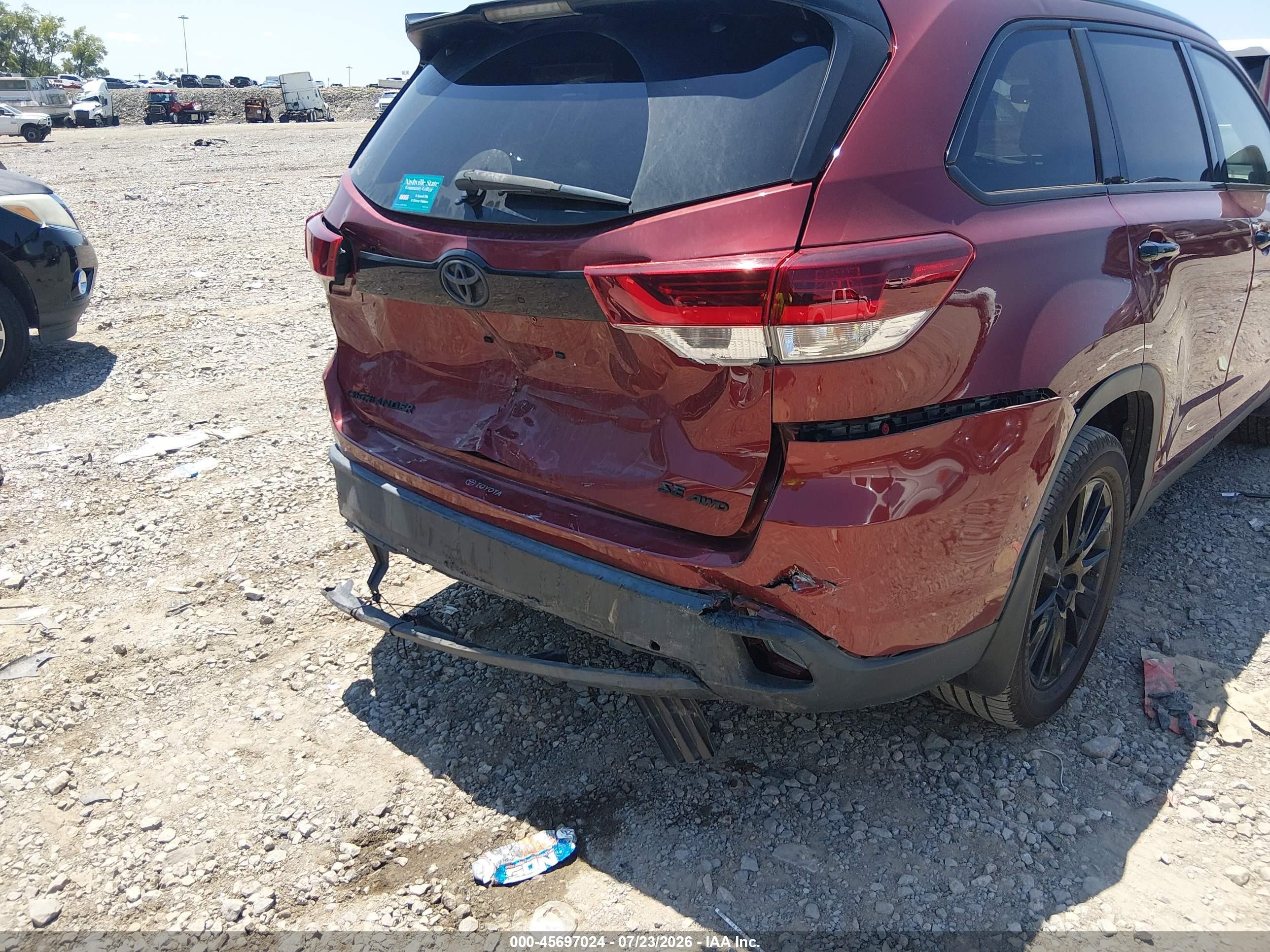 2019 Toyota Highlander Se Red vin: 5TDJZRFH4KS975791