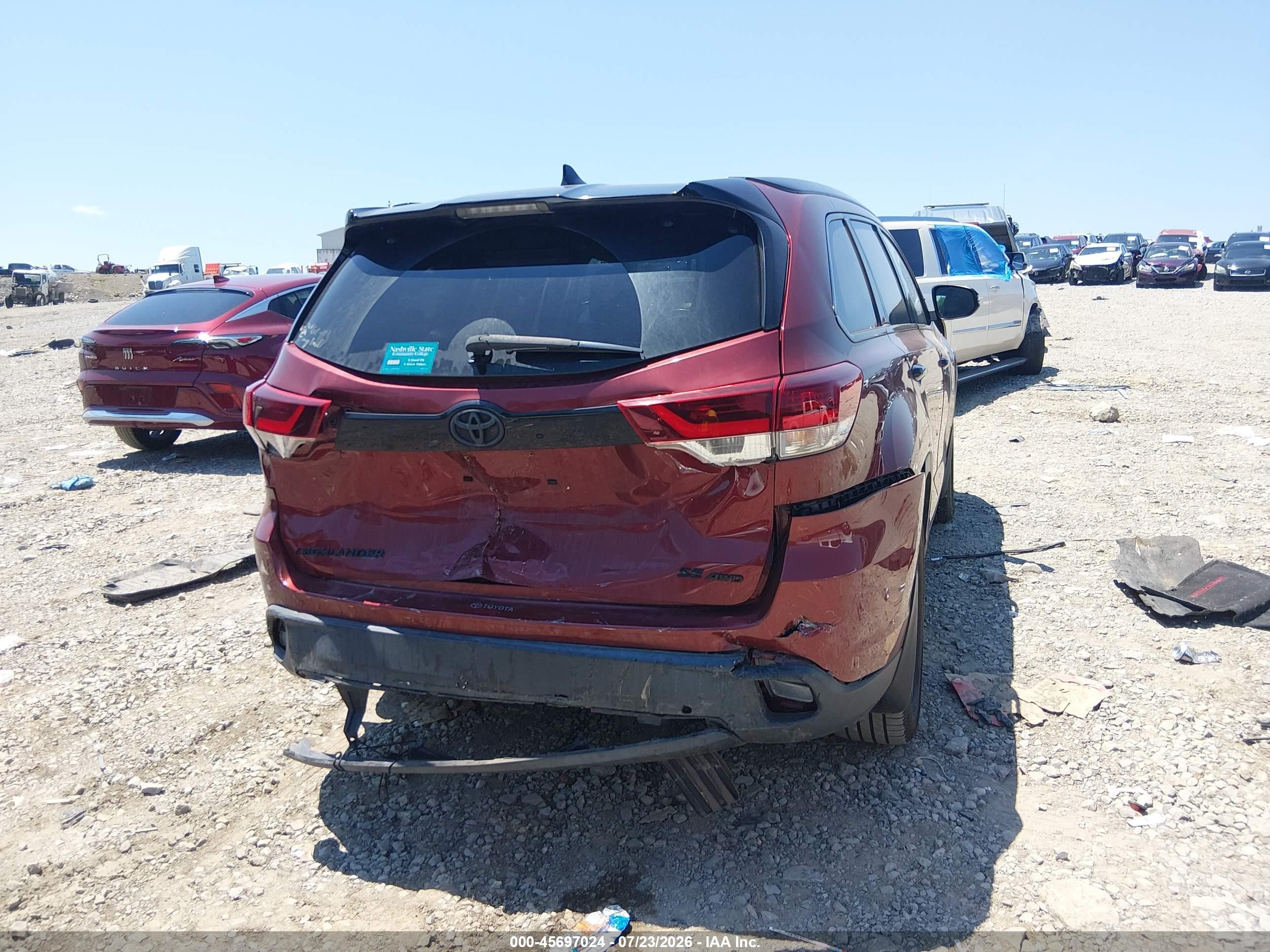 2019 Toyota Highlander Se Red vin: 5TDJZRFH4KS975791