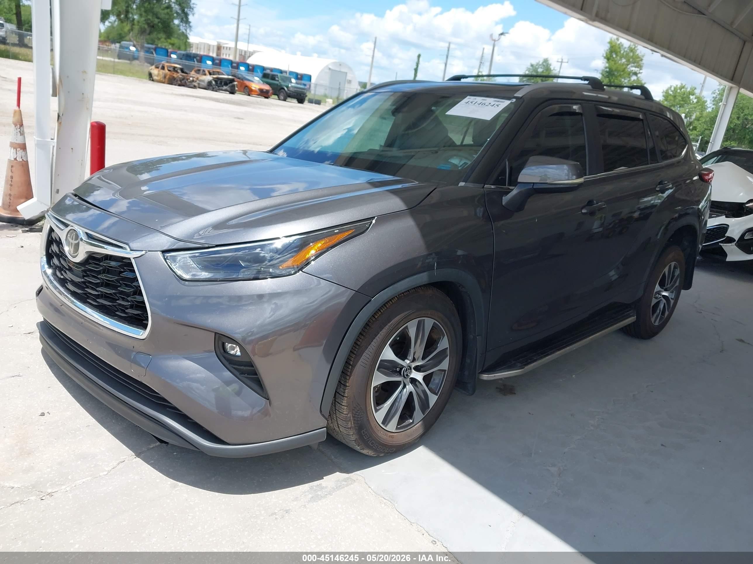 2023 Toyota Highlander Xle Gray vin: 5TDKDRAH0PS031875