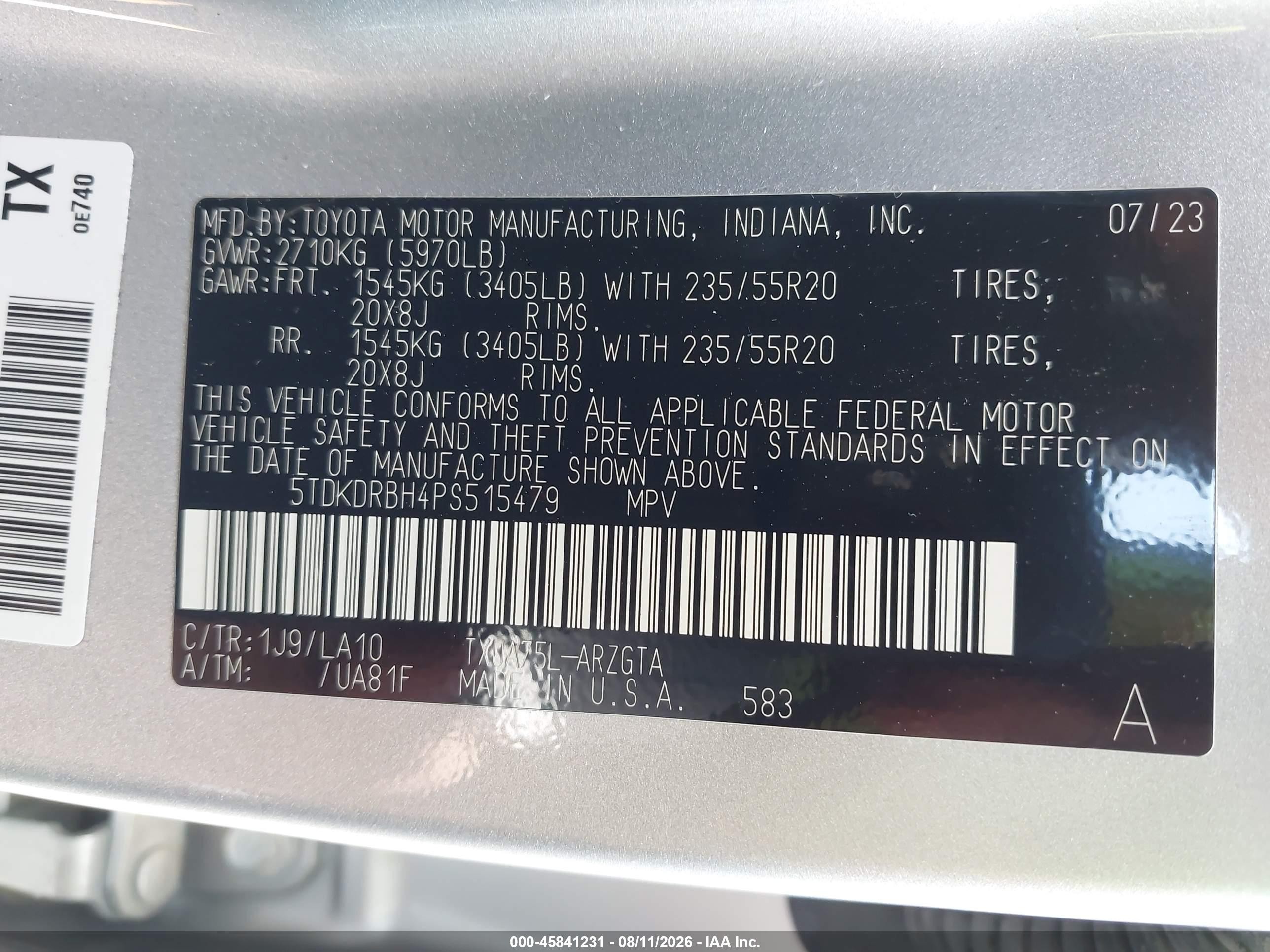 2023 Toyota Highlander Platinum Silver vin: 5TDKDRBH4PS515479