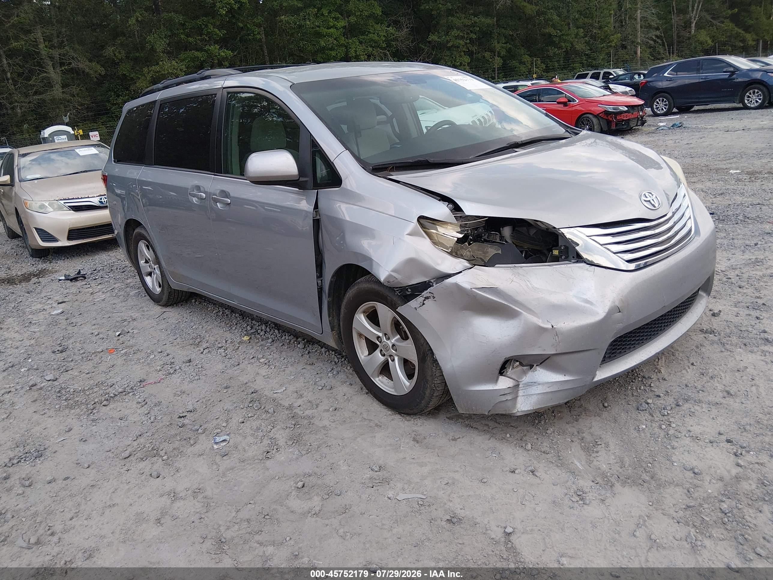 2015 Toyota Sienna Le 8 Passenger Серый vin: 5TDKK3DC0FS629899