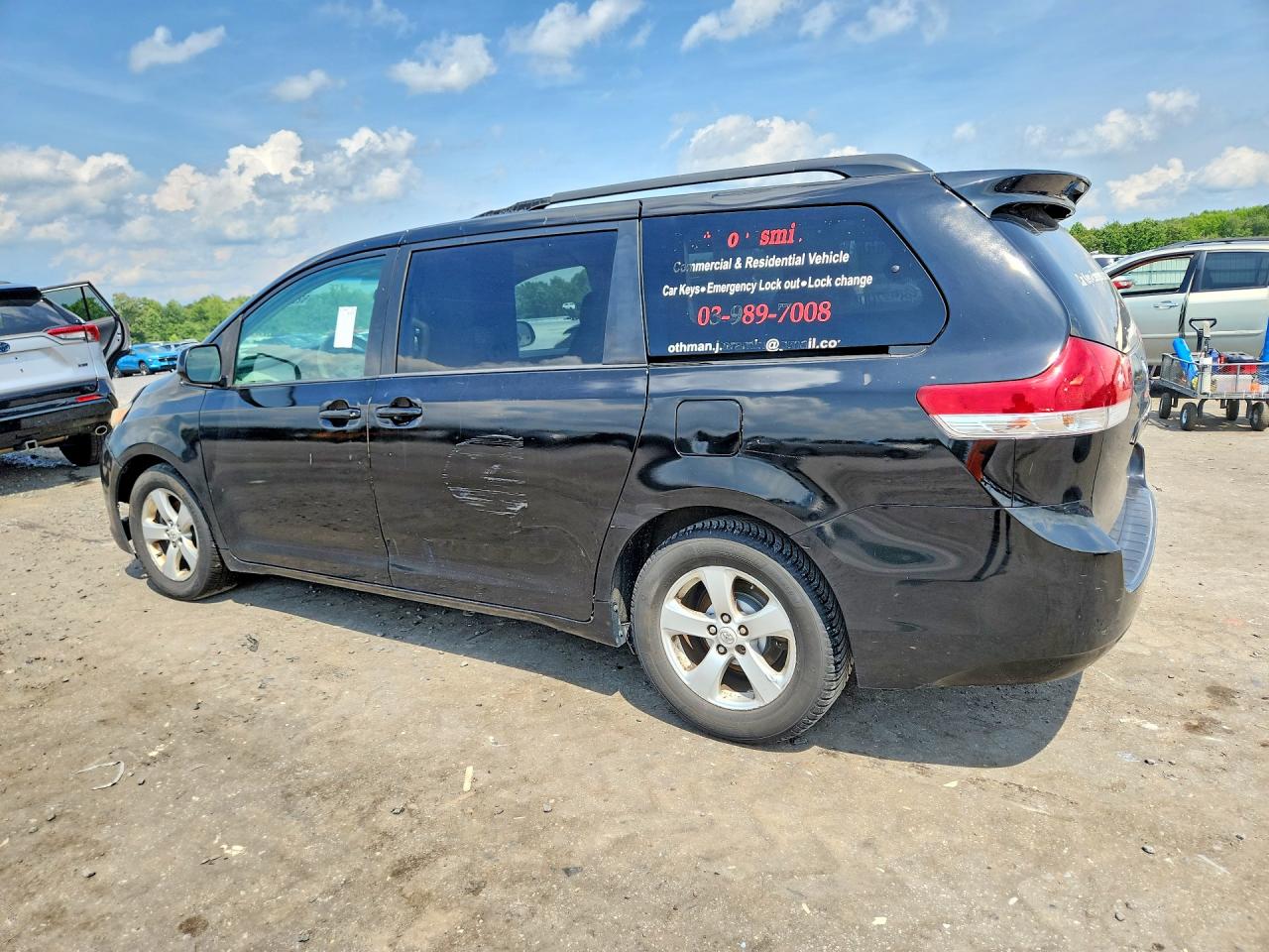 2012 Toyota Sienna Le Черный vin: 5TDKK3DC1CS198615