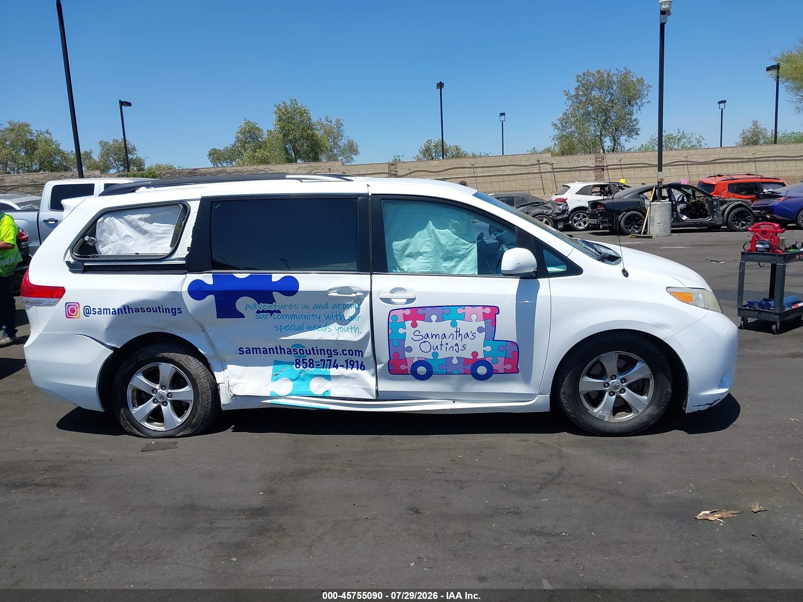 2014 Toyota Sienna Le V6 8 Passenger White vin: 5TDKK3DC1ES467053
