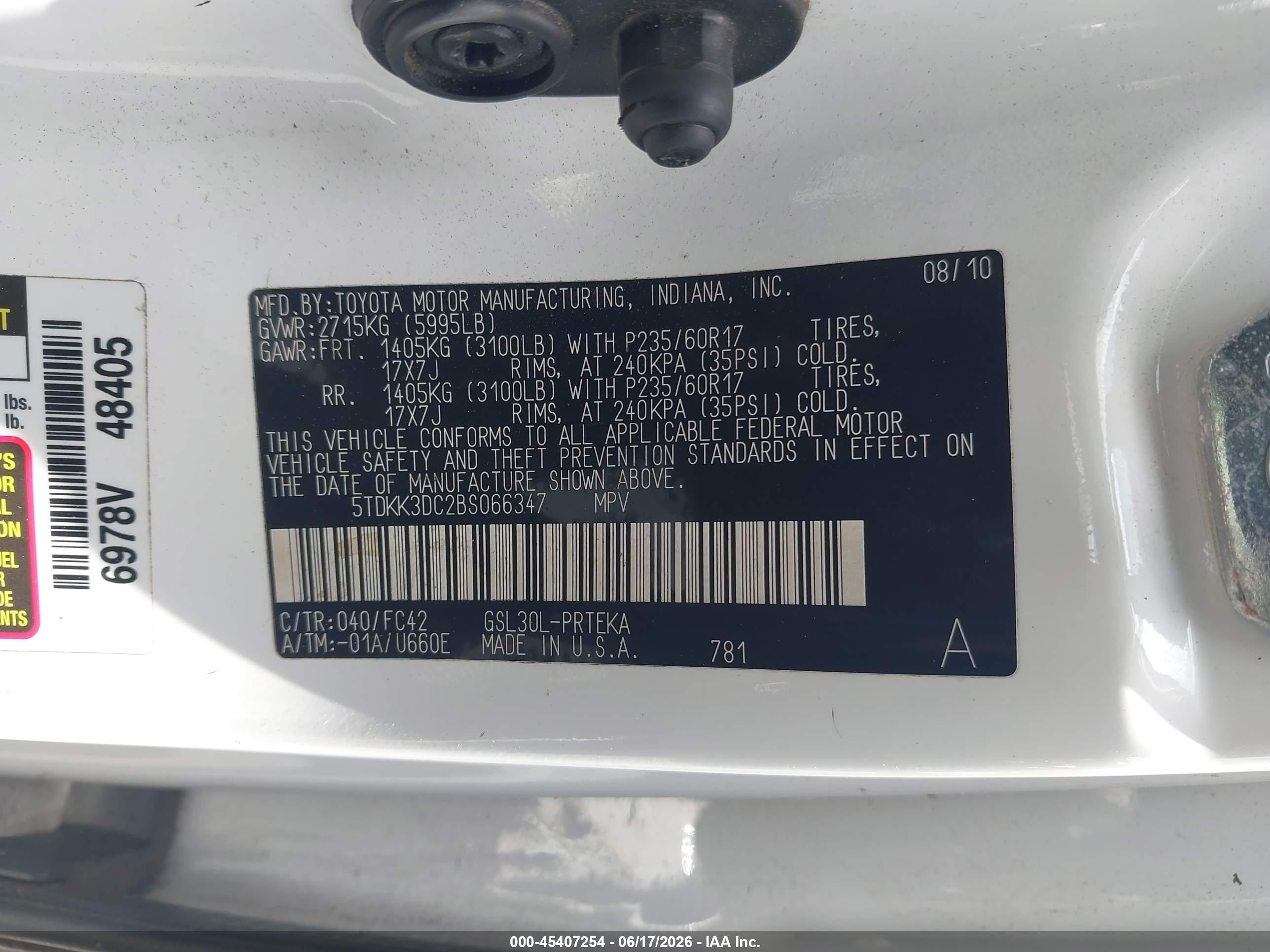 2011 Toyota Sienna Le V6 White vin: 5TDKK3DC2BS066347