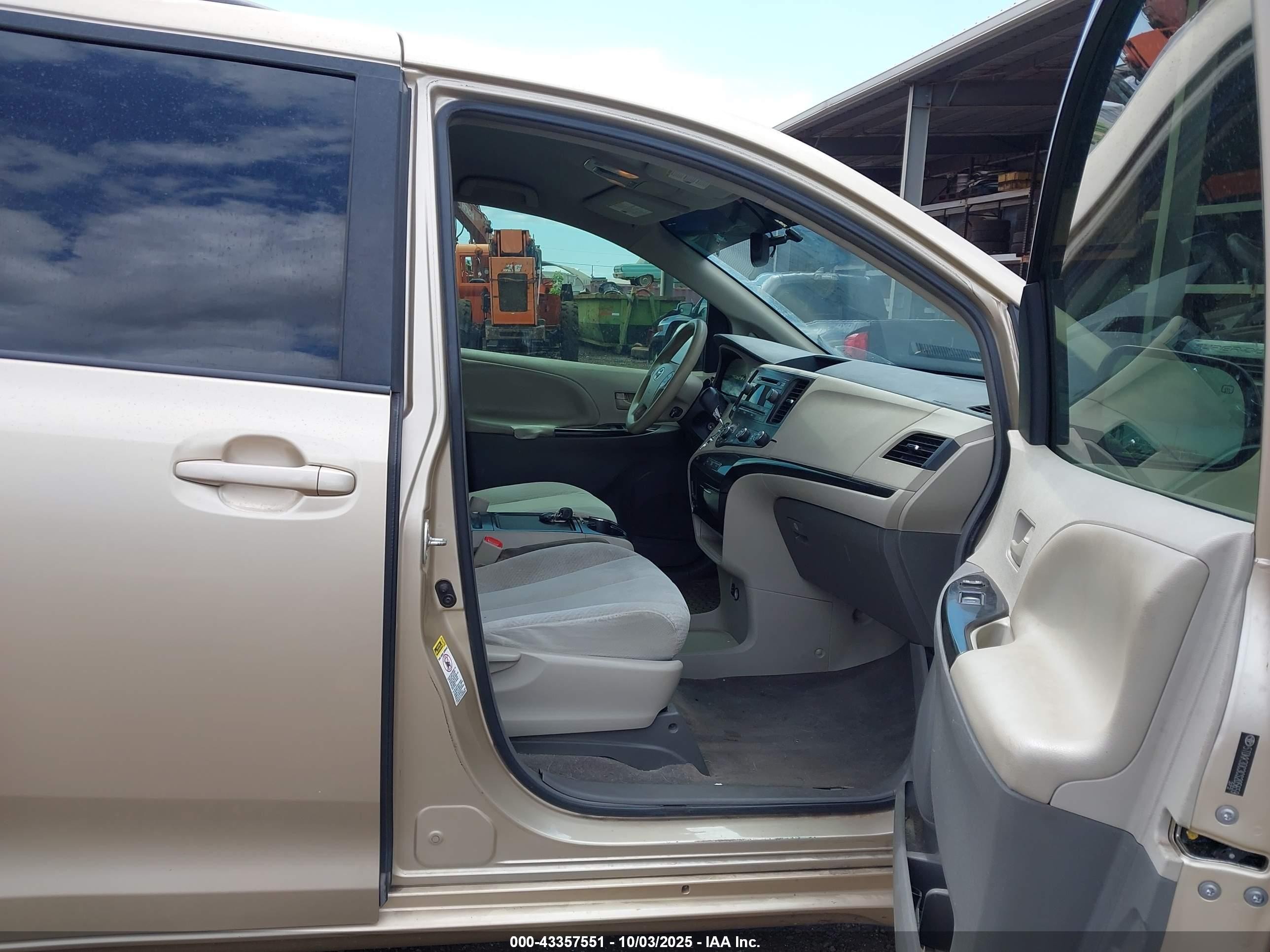 2012 Toyota Sienna Le V6 7 Passenger Auto Access Seat/le V6 8 Passenger Gold vin: 5TDKK3DC3CS205659