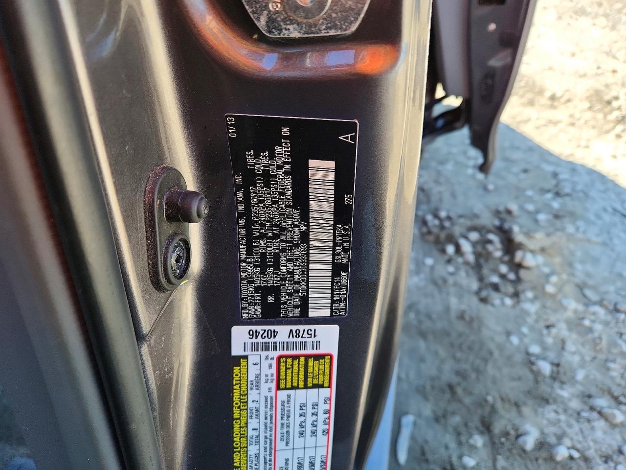 2013 Toyota Sienna Gray vin: 5TDKK3DC3DS337693