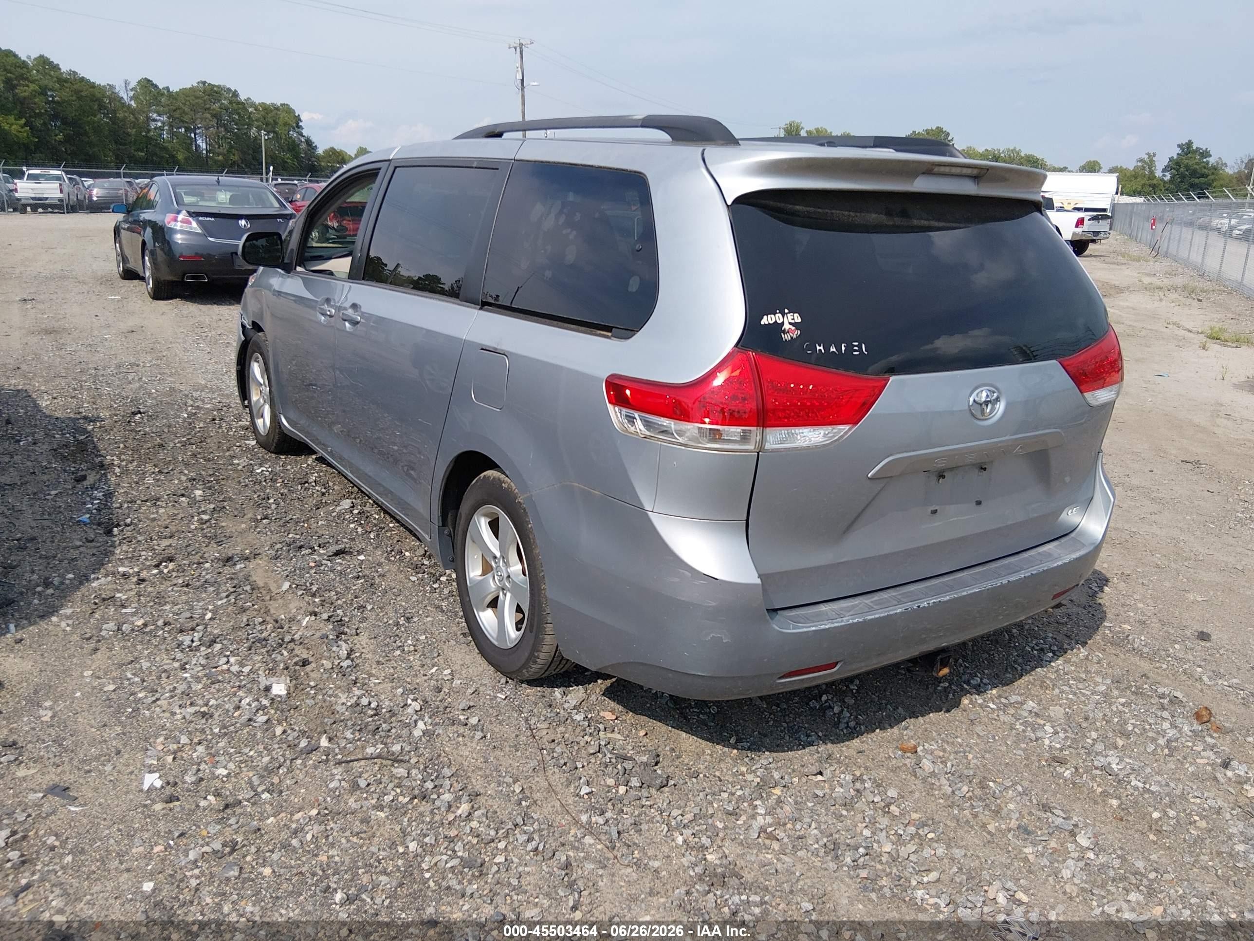 2014 Toyota Sienna Le V6 8 Passenger Gray vin: 5TDKK3DC3ES450979
