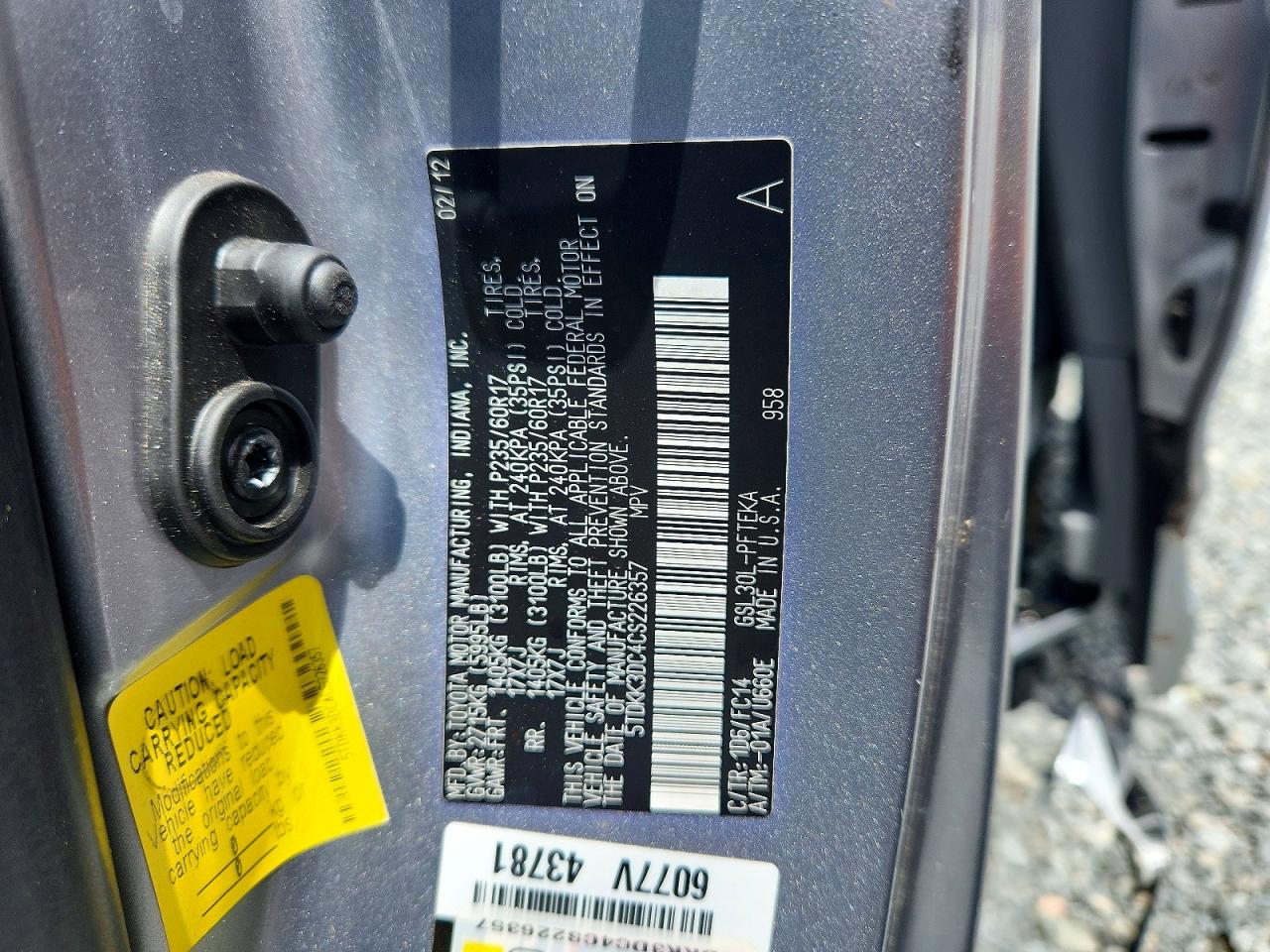 2012 Toyota Sienna Le Silver vin: 5TDKK3DC4CS226357