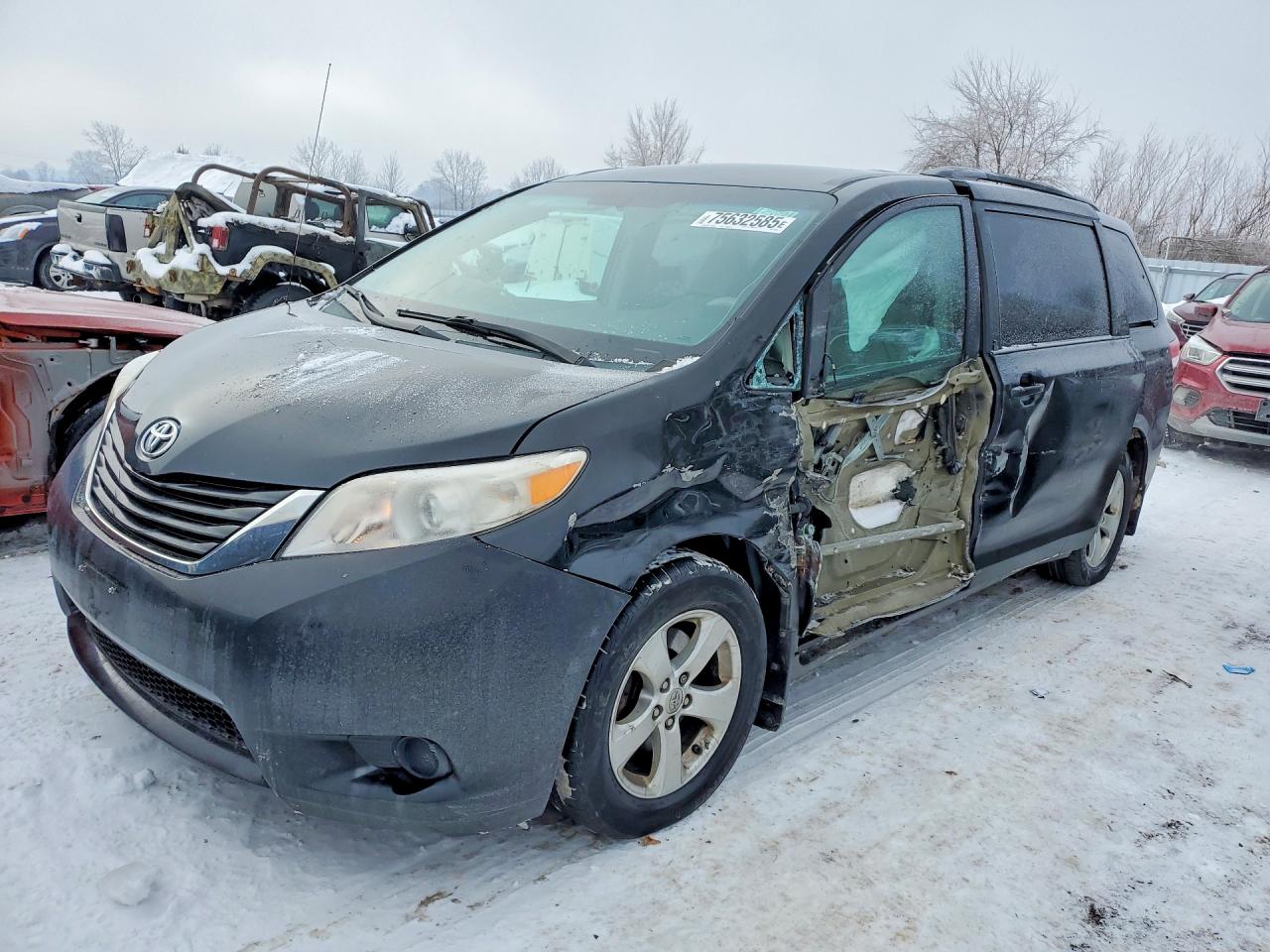 2013 Toyota Sienna Le Черный vin: 5TDKK3DC5DS357332