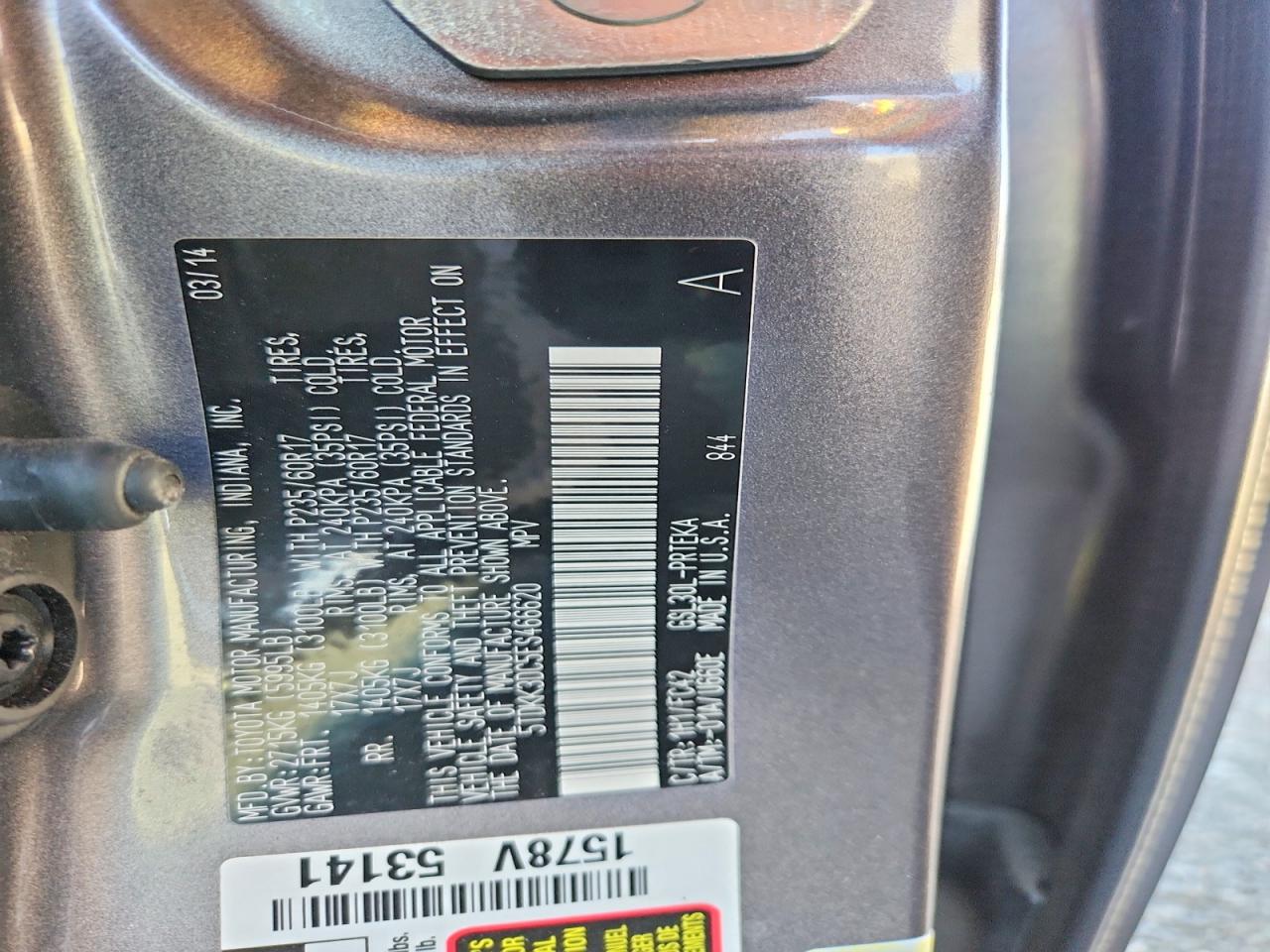 2014 Toyota Sienna Le Charcoal vin: 5TDKK3DC5ES466620
