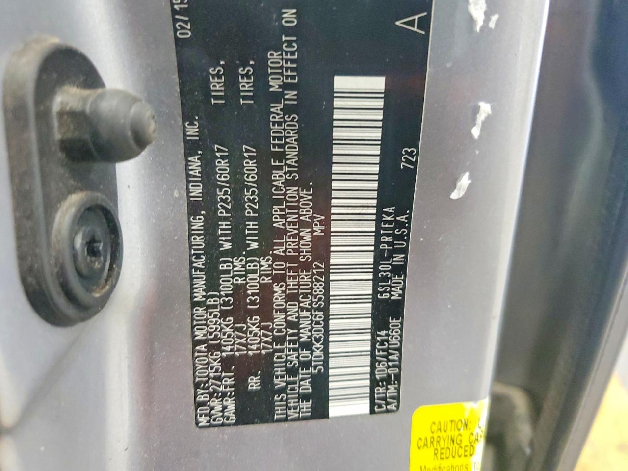 2015 Toyota Sienna Le Silver vin: 5TDKK3DC6FS588212