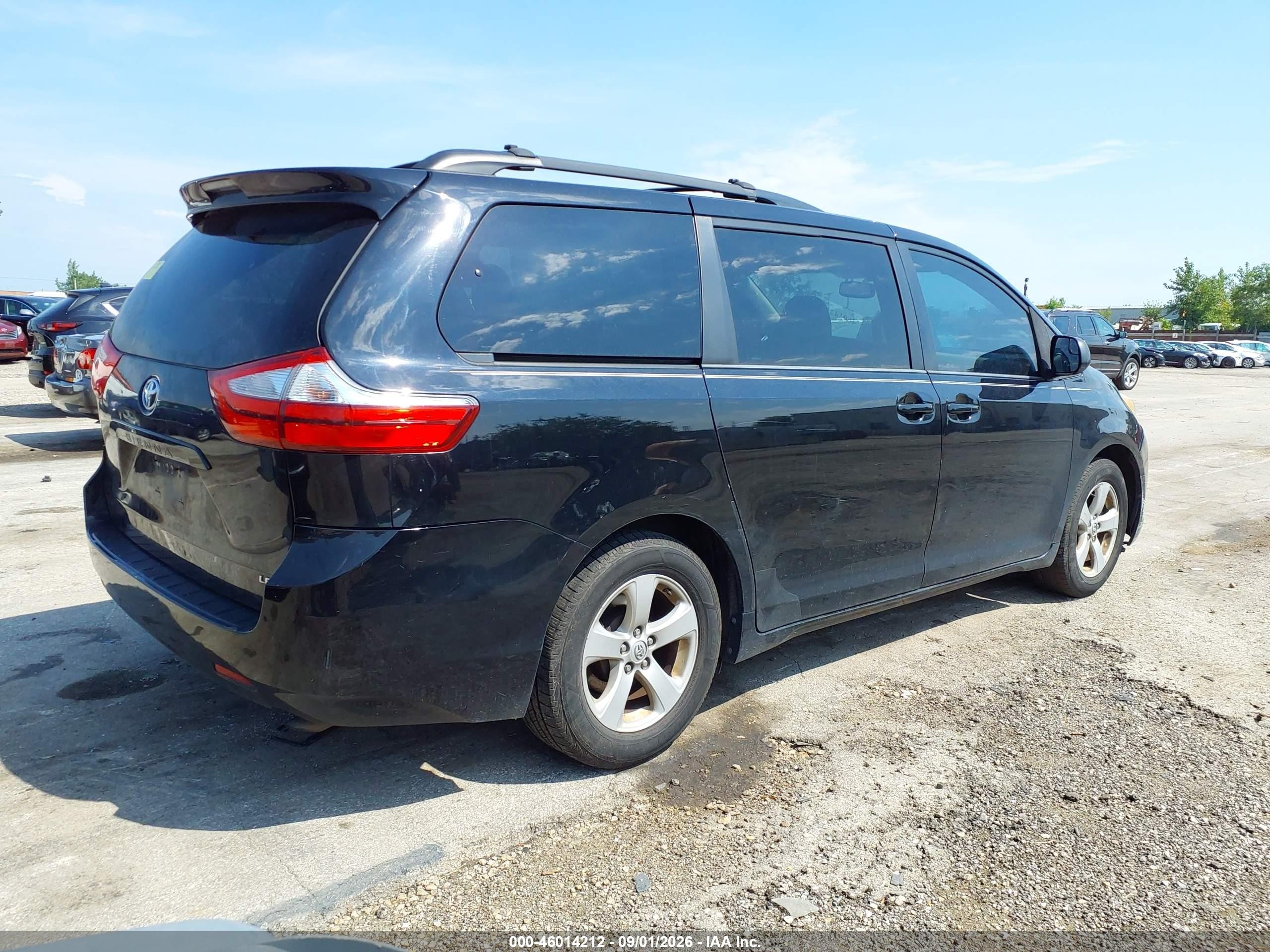 2015 Toyota Sienna Le 8 Passenger Black vin: 5TDKK3DC7FS570415