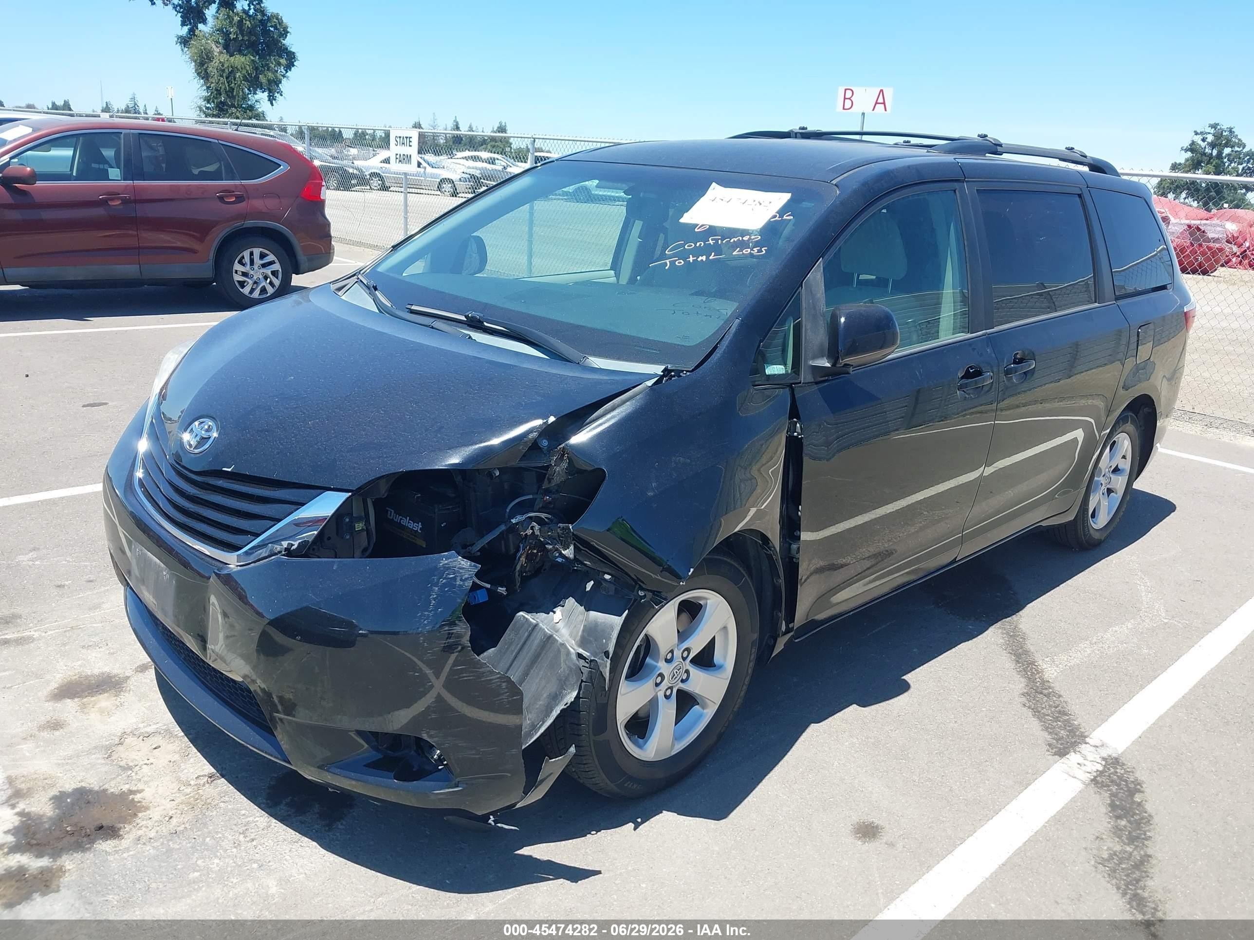 2015 Toyota Sienna Le 8 Passenger Black vin: 5TDKK3DC7FS586677