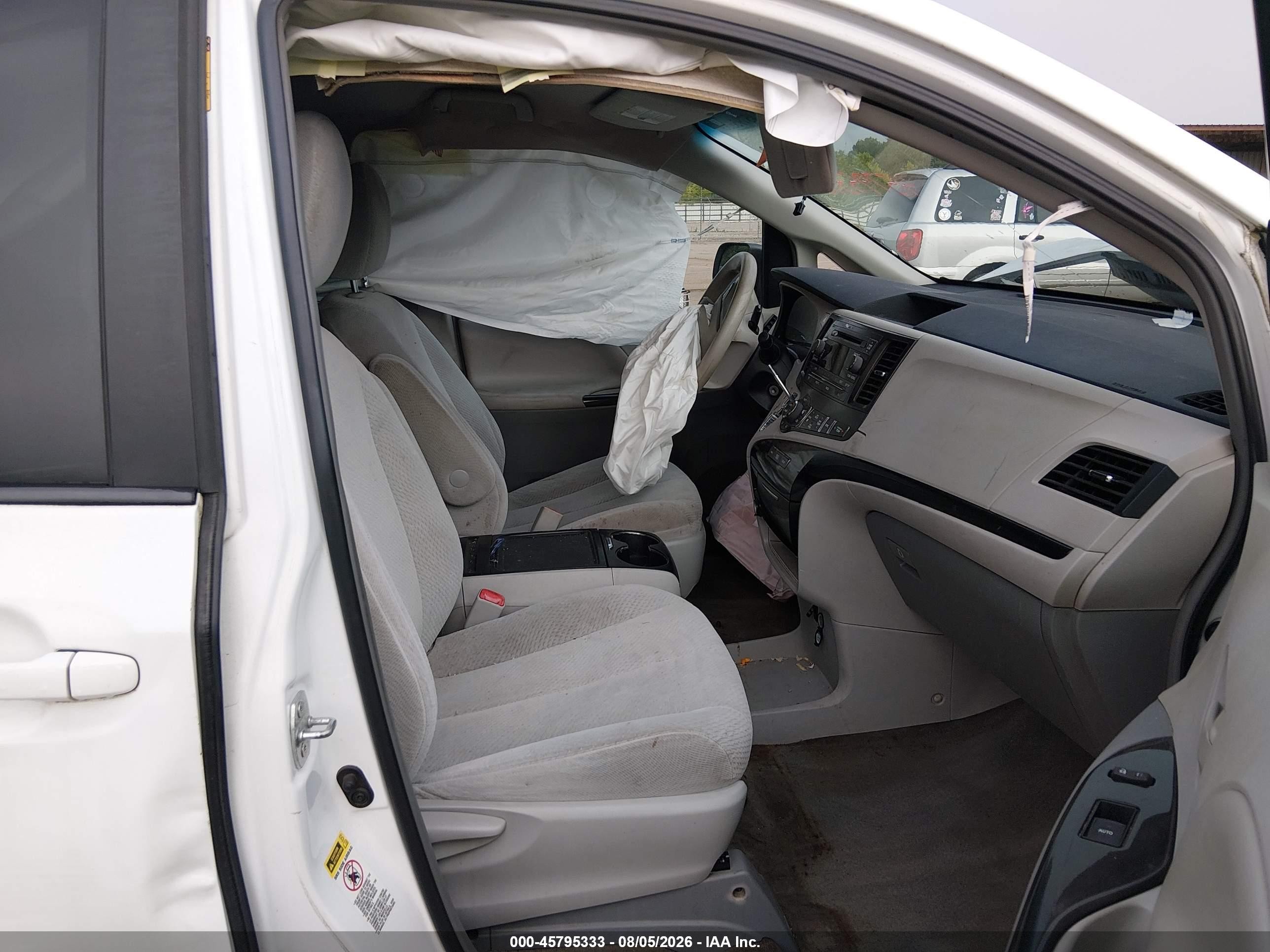 2013 Toyota Sienna Le V6 8 Passenger Белый vin: 5TDKK3DC9DS355051