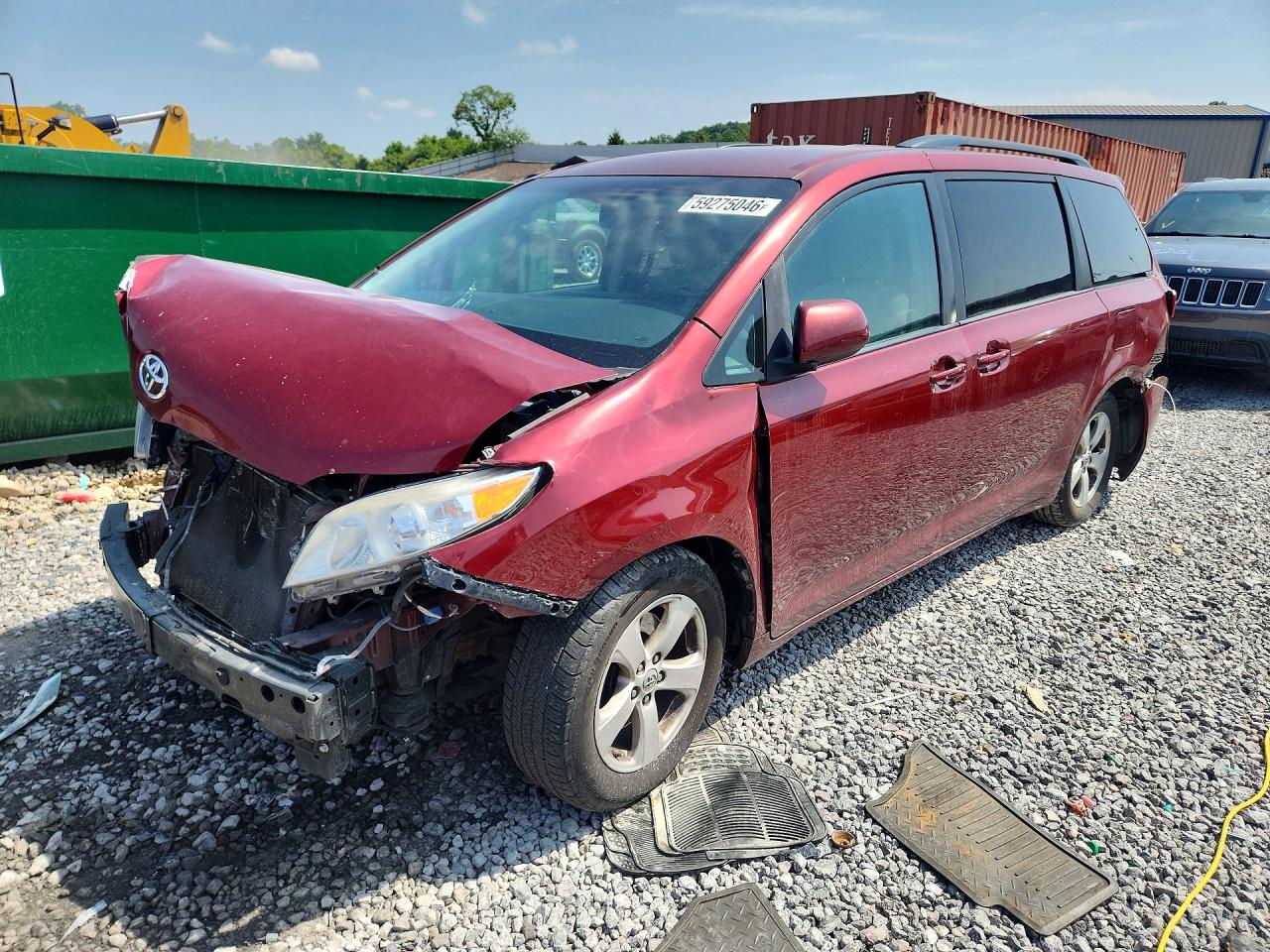 2015 Toyota Sienna Le Burgundy vin: 5TDKK3DC9FS592061