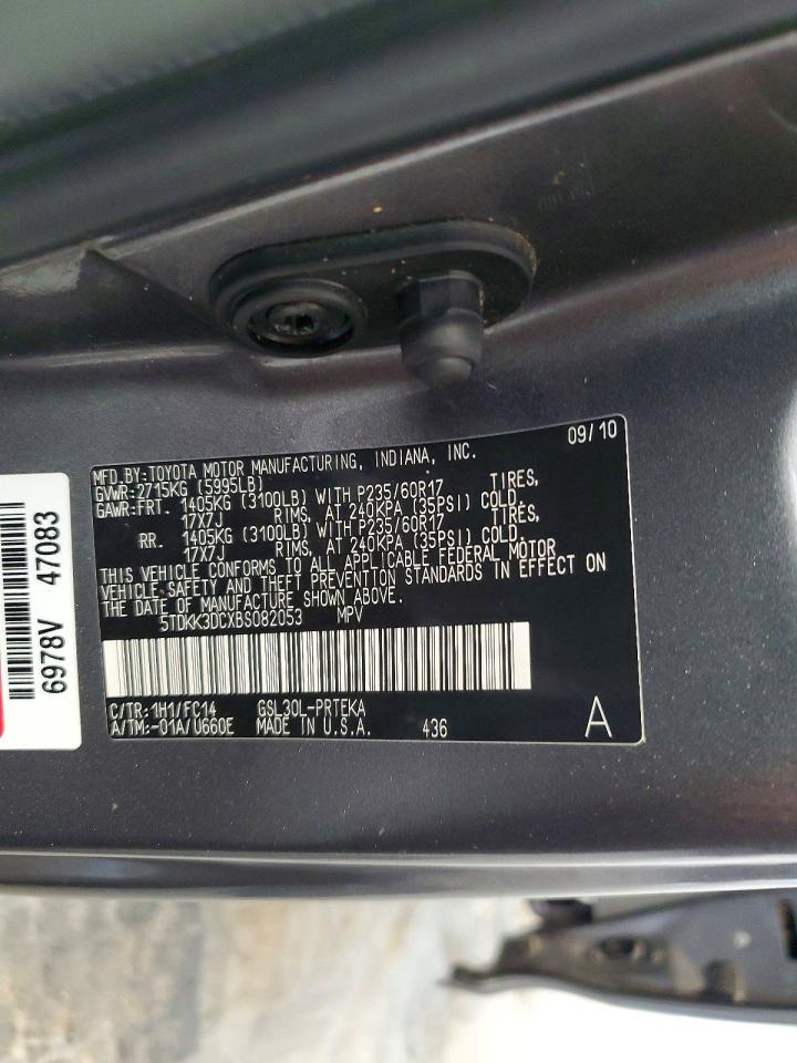 2011 Toyota Sienna Le Gray vin: 5TDKK3DCXBS082053