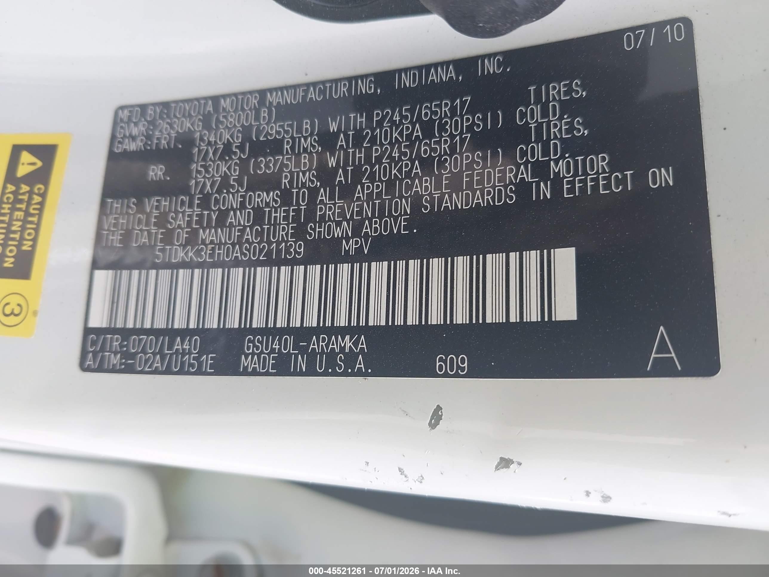 2010 Toyota Highlander Se V6 White vin: 5TDKK3EH0AS021139