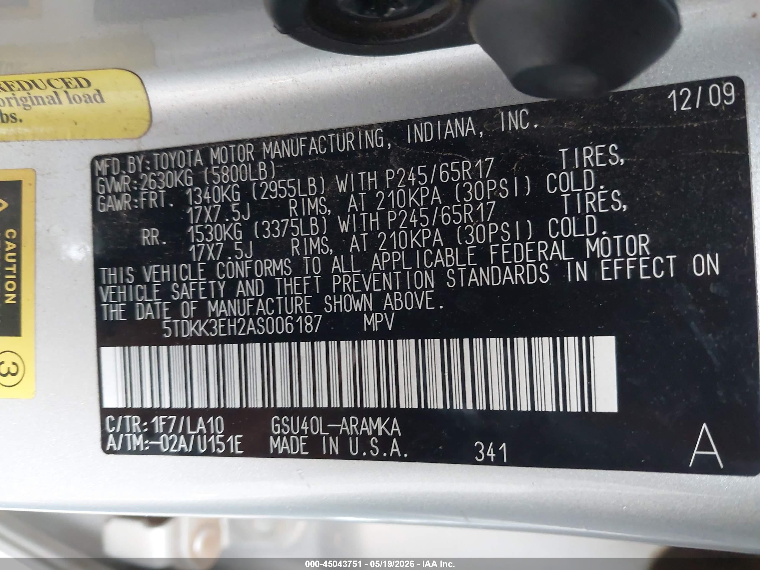 2010 Toyota Highlander Se V6 Серебряный vin: 5TDKK3EH2AS006187
