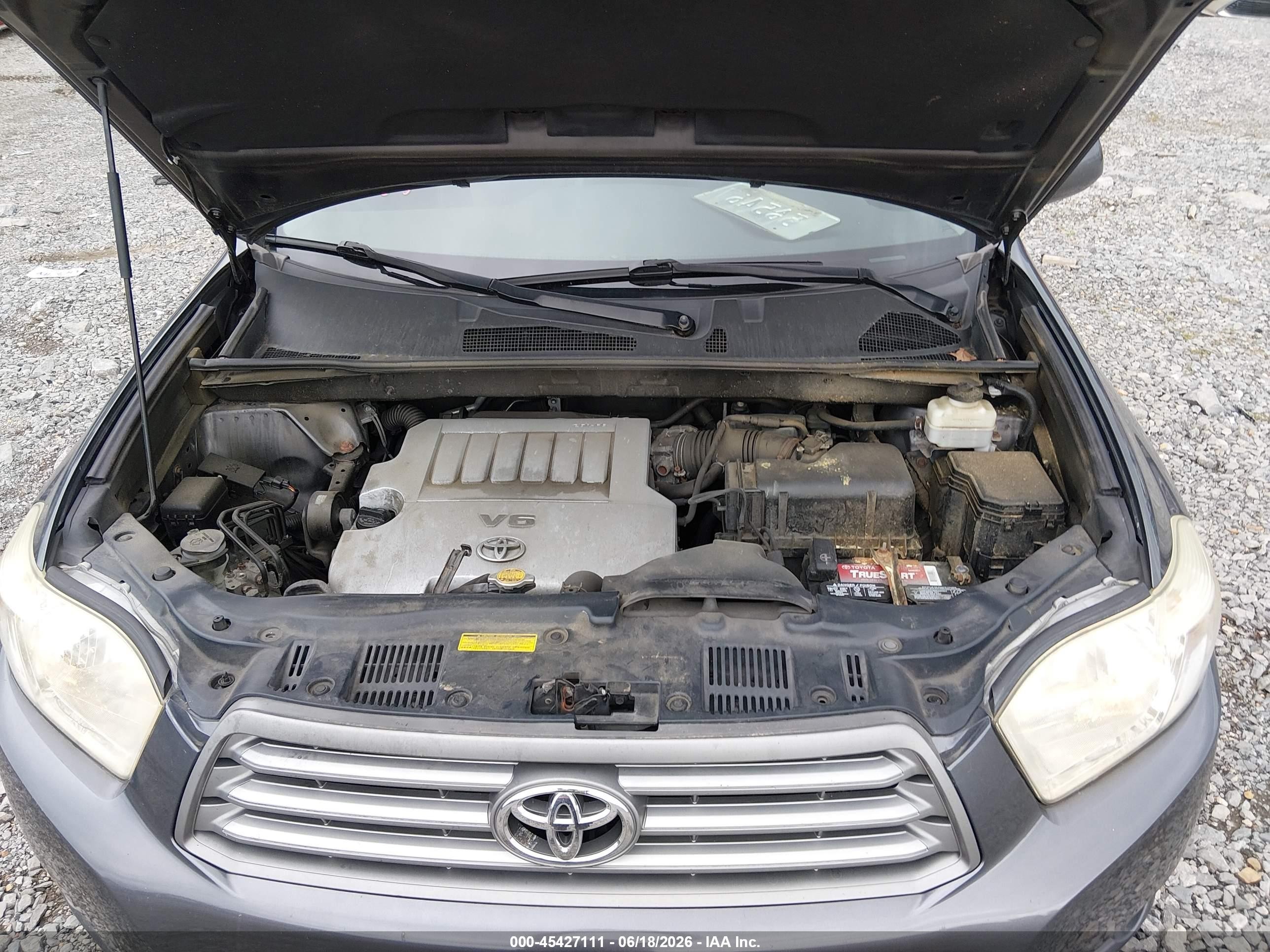 2010 Toyota Highlander Se V6 Turquoise vin: 5TDKK3EH2AS020462