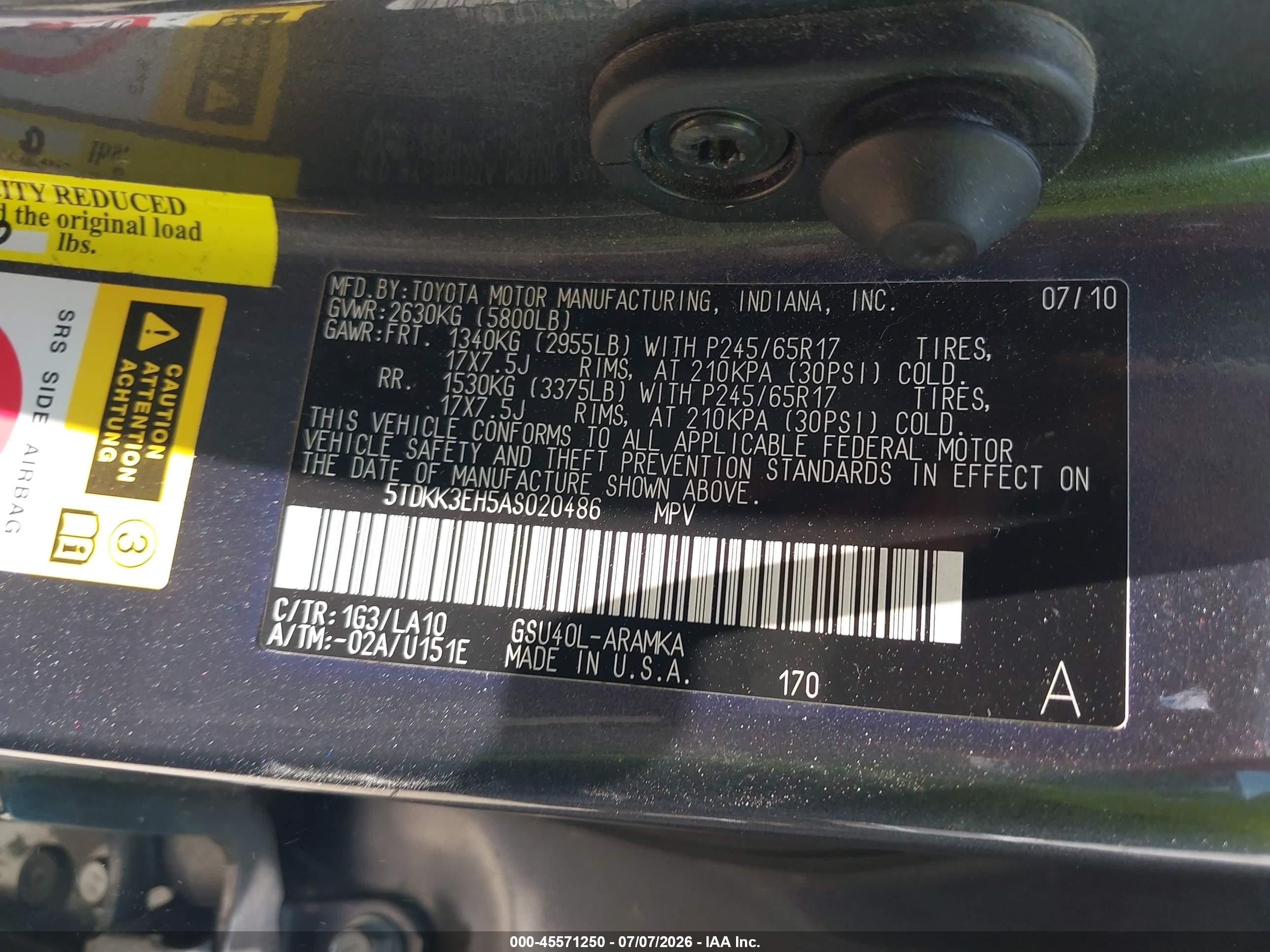 2010 Toyota Highlander Se V6 Gray vin: 5TDKK3EH5AS020486