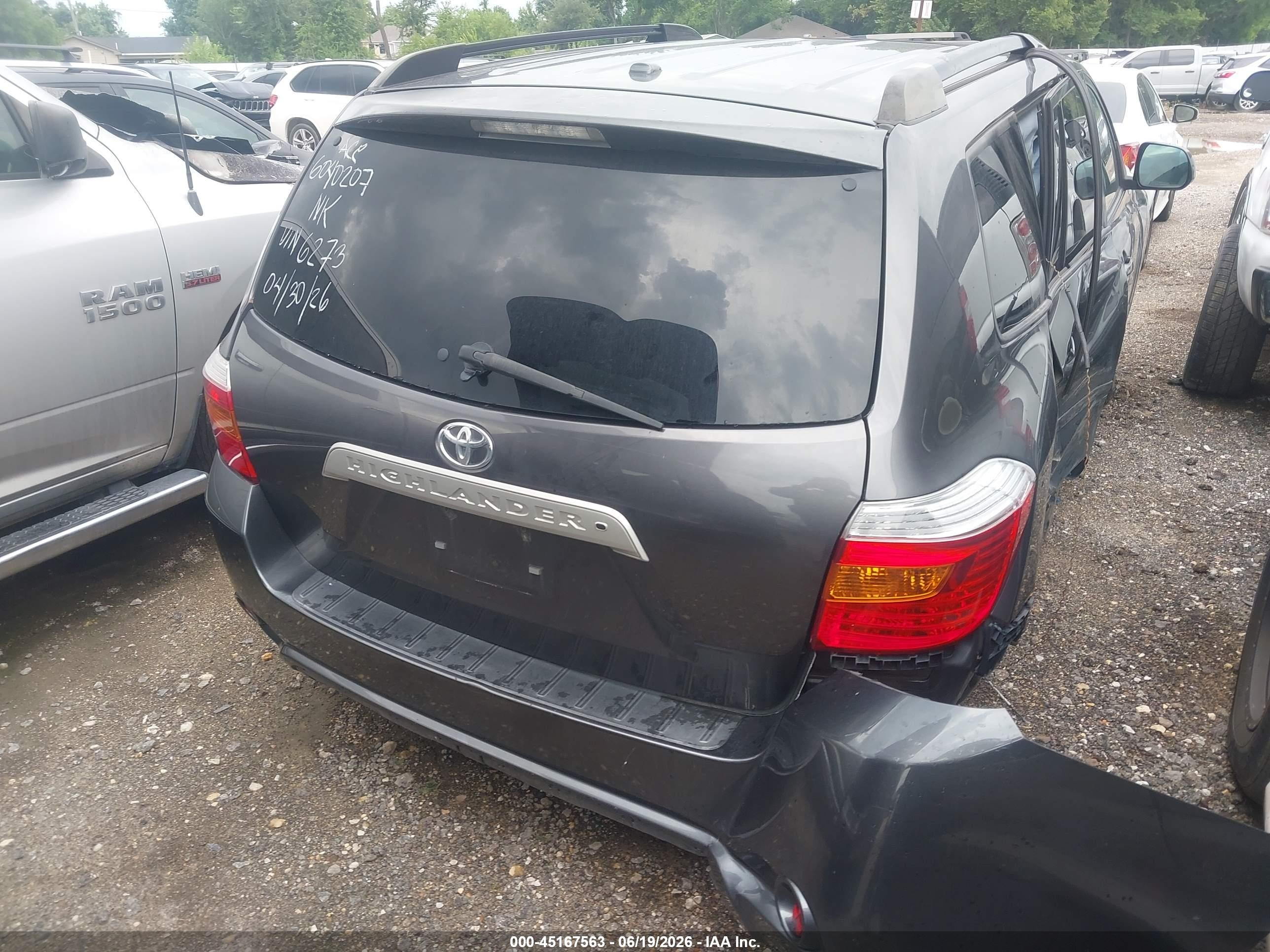 2010 Toyota Highlander Se V6 Gray vin: 5TDKK3EH6AS006273