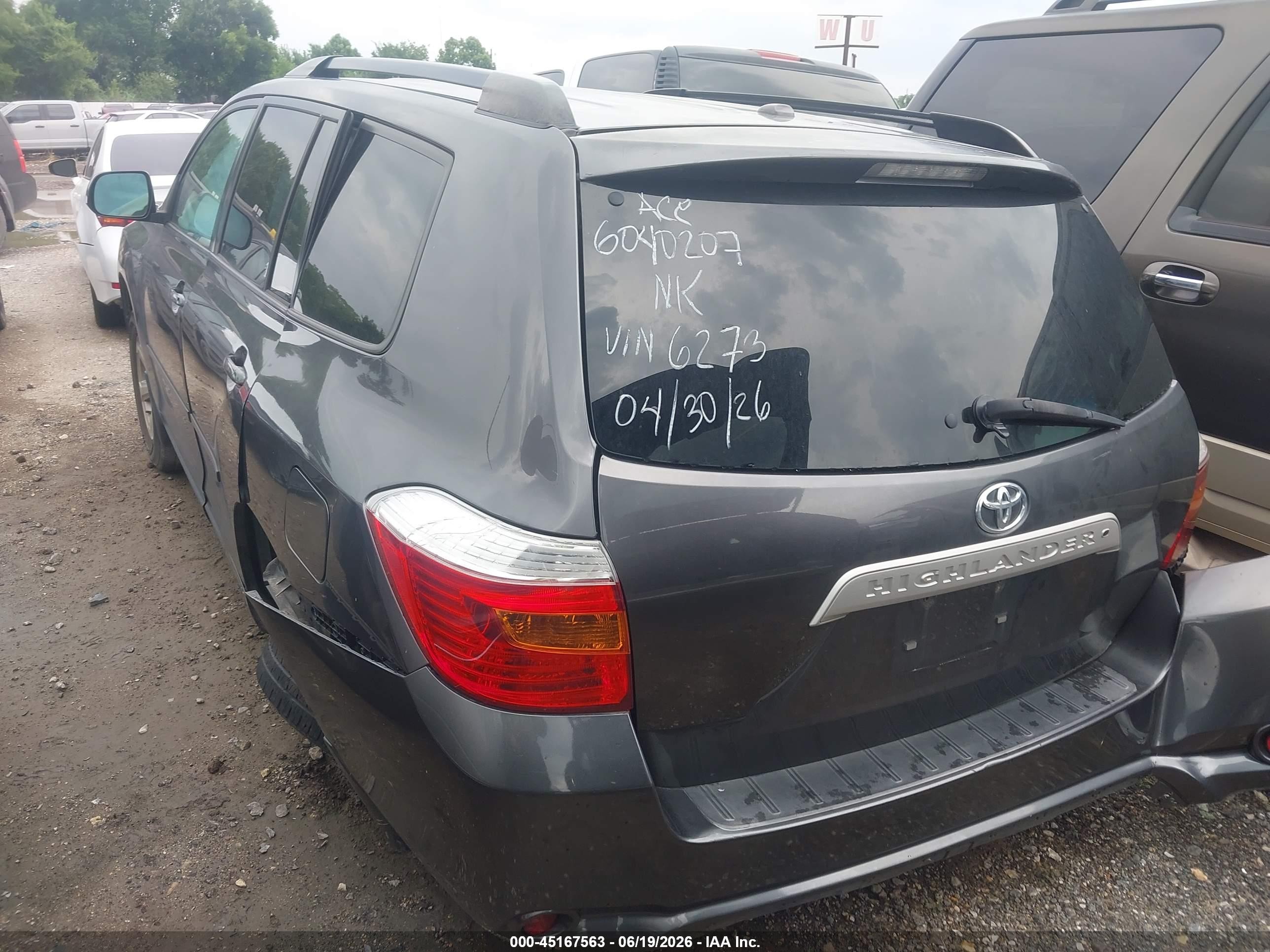 2010 Toyota Highlander Se V6 Gray vin: 5TDKK3EH6AS006273