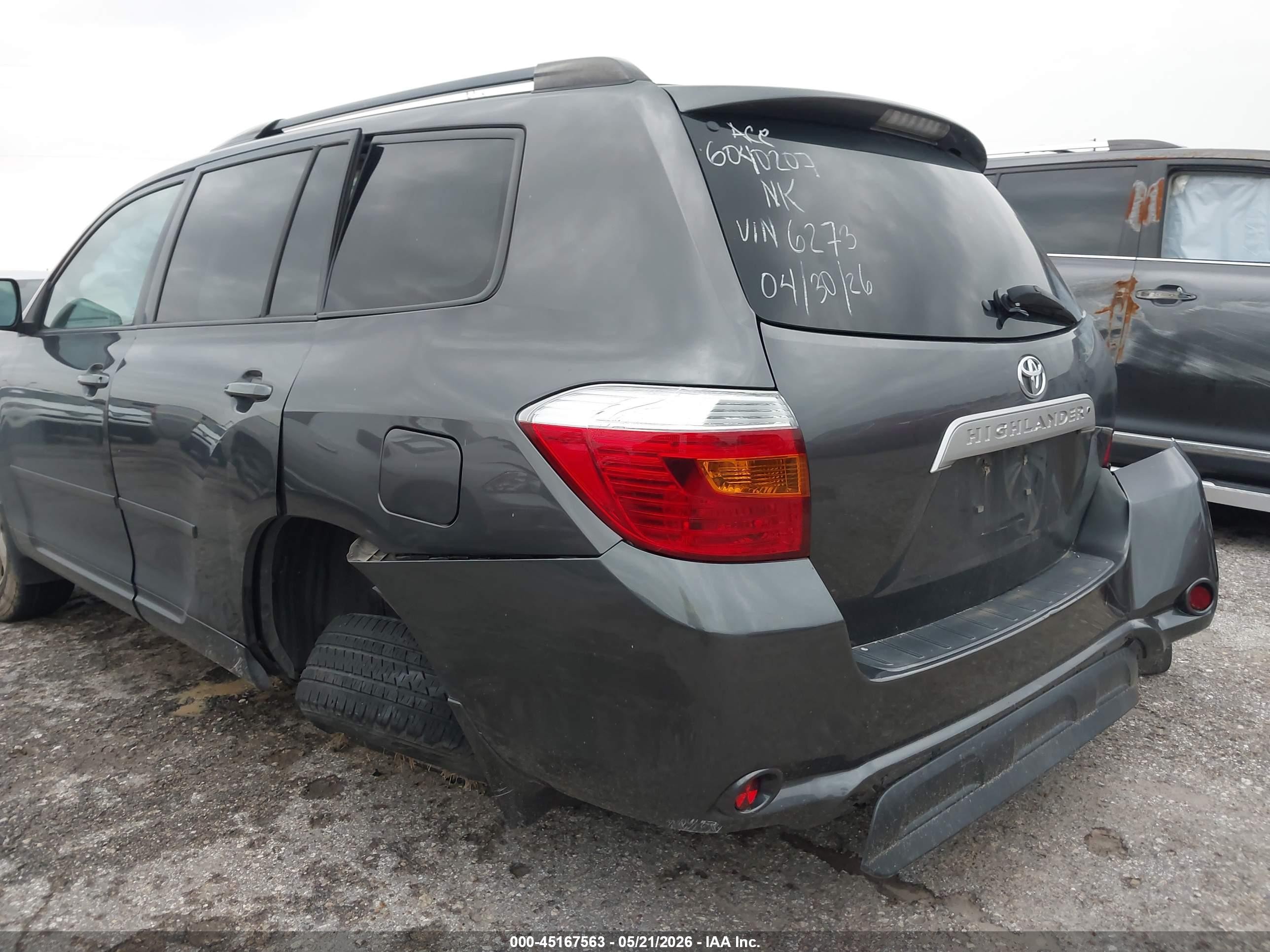 2010 Toyota Highlander Se V6 Gray vin: 5TDKK3EH6AS006273