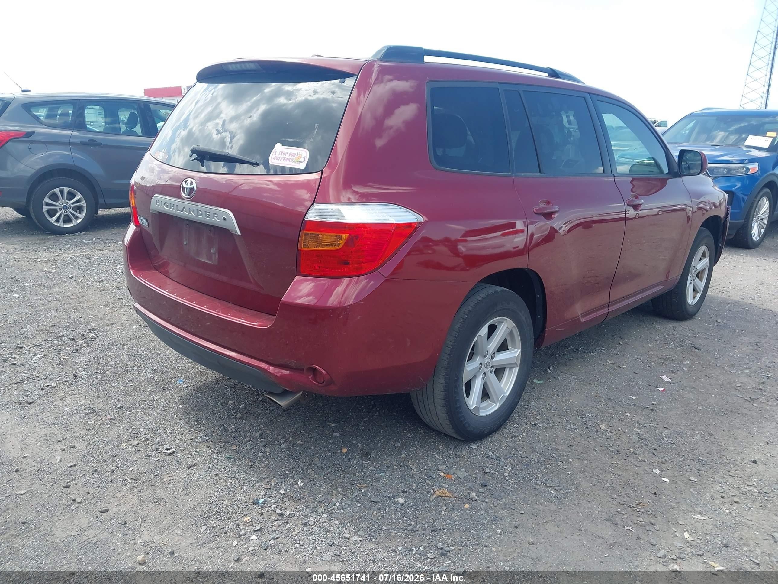 2010 Toyota Highlander Se V6 Maroon vin: 5TDKK3EH8AS013595