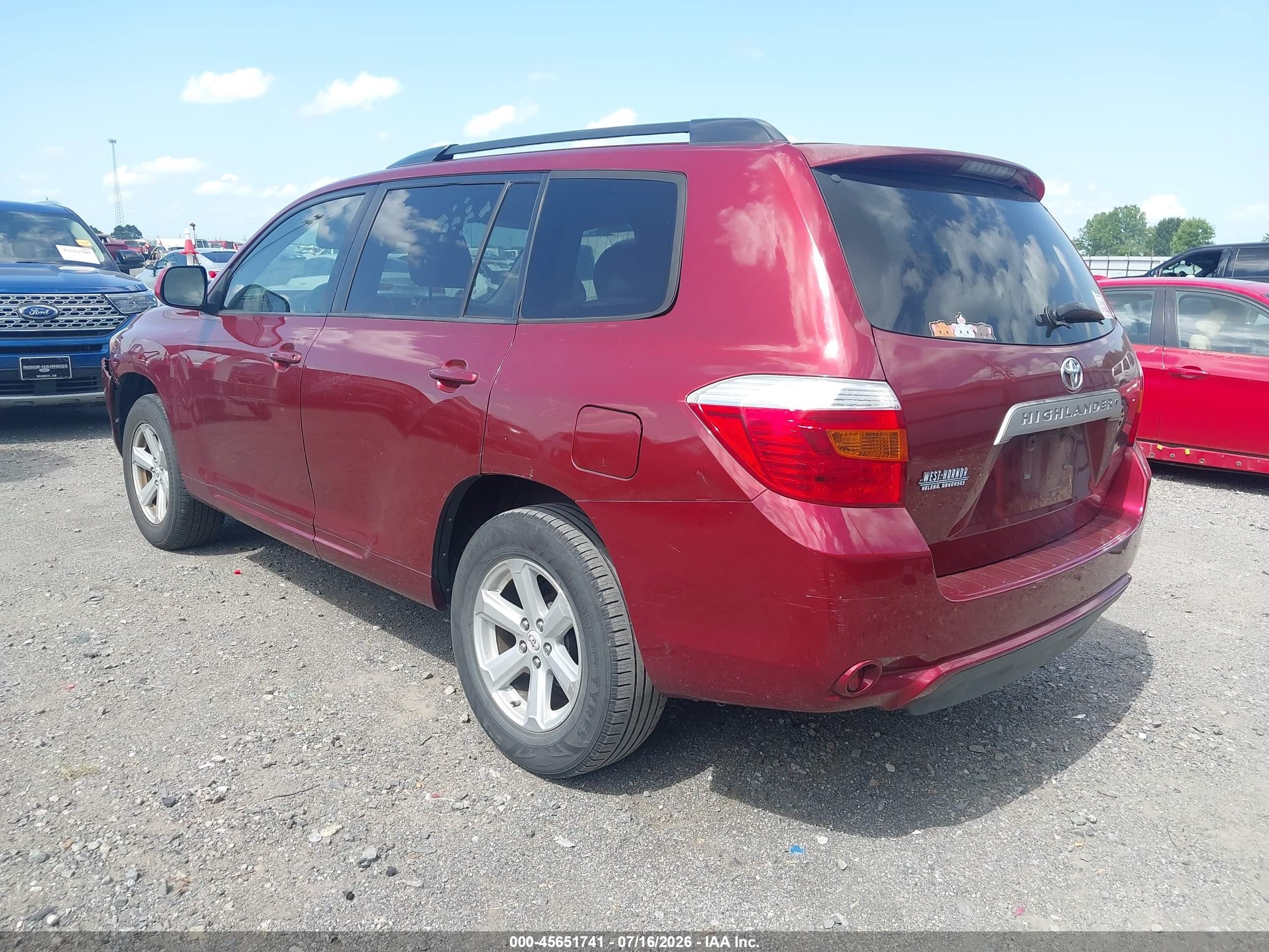 2010 Toyota Highlander Se V6 Maroon vin: 5TDKK3EH8AS013595