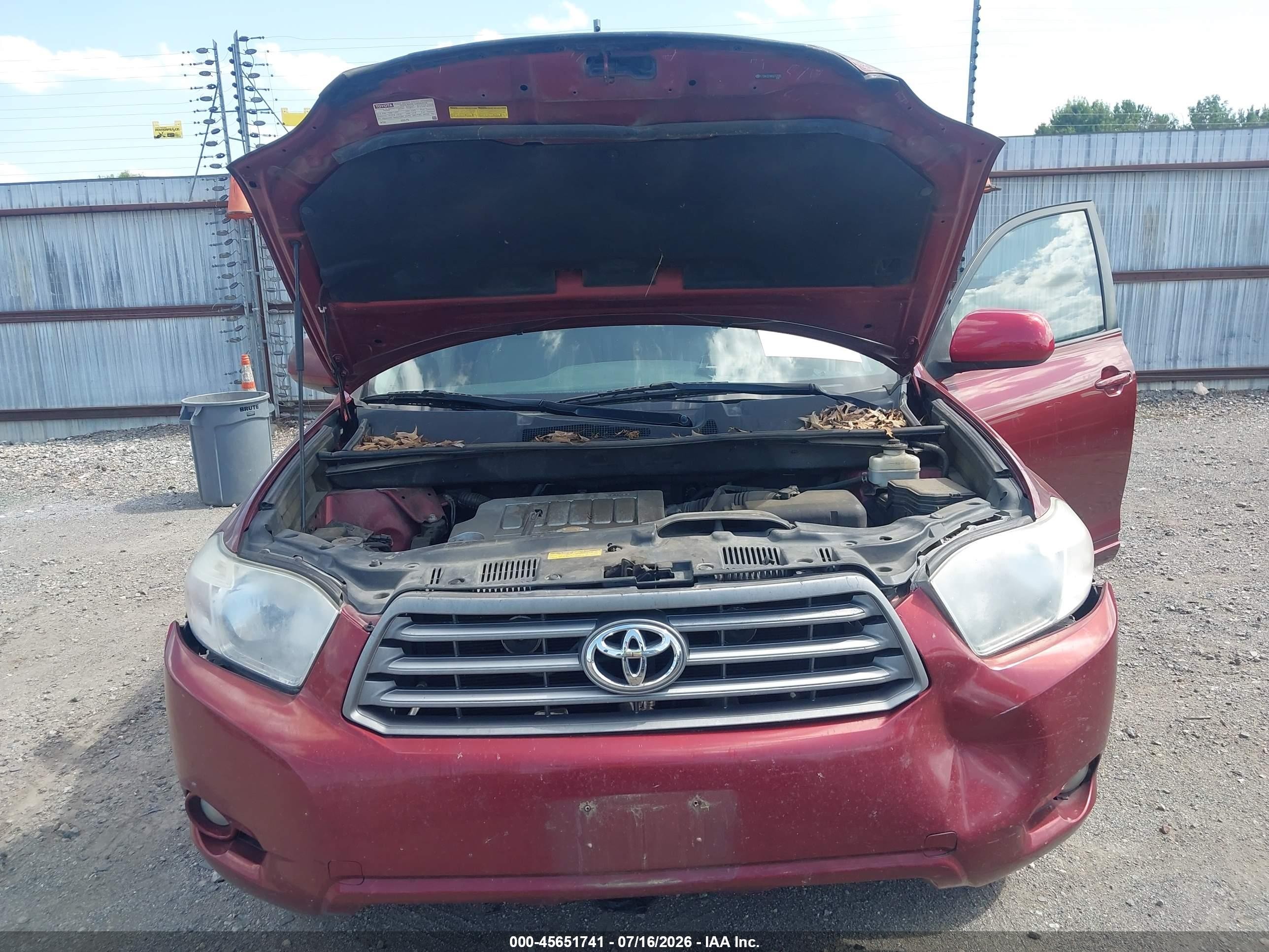 2010 Toyota Highlander Se V6 Maroon vin: 5TDKK3EH8AS013595
