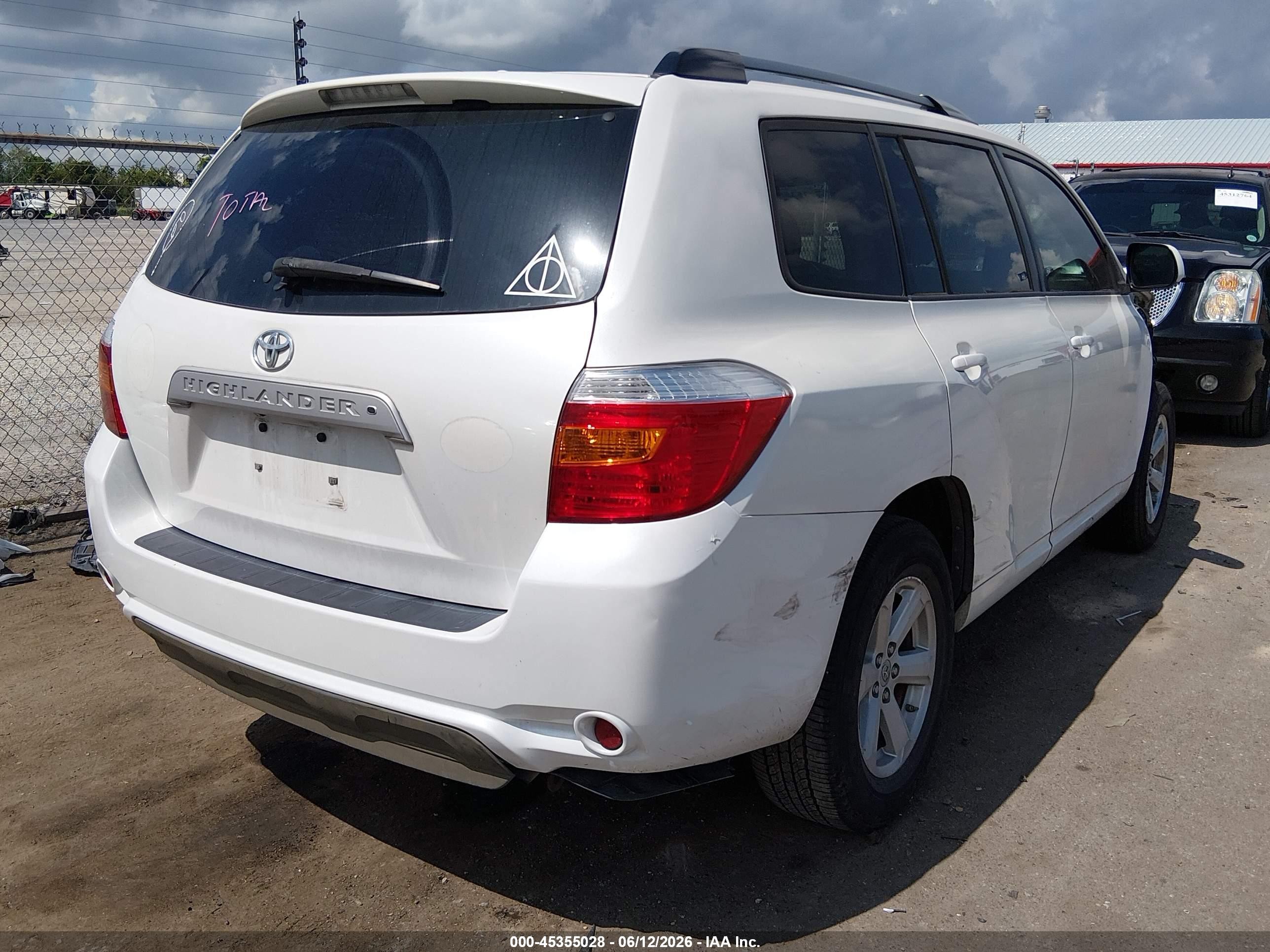 2010 Toyota Highlander Se V6 Белый vin: 5TDKK3EH9AS006056