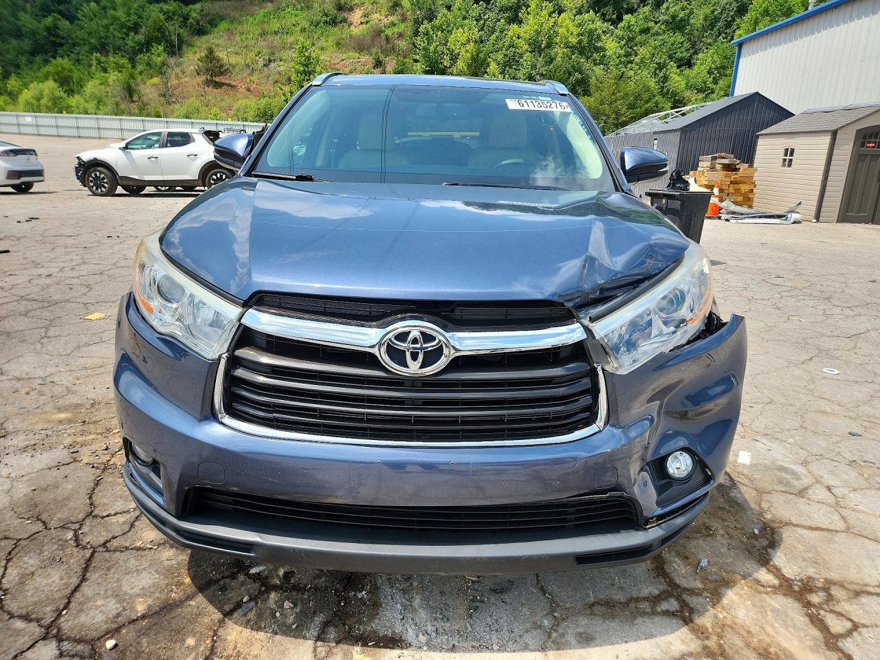 2014 Toyota Highlander Xle Blue vin: 5TDKKRFH0ES010424