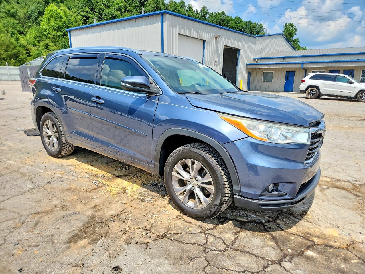 2014 Toyota Highlander Xle Blue vin: 5TDKKRFH0ES010424