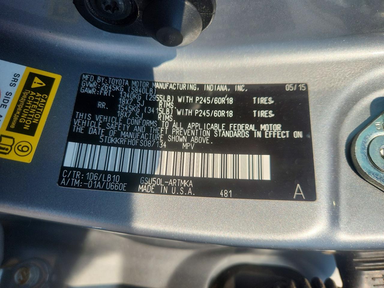 2015 Toyota Highlander Xle Silver vin: 5TDKKRFH0FS087134