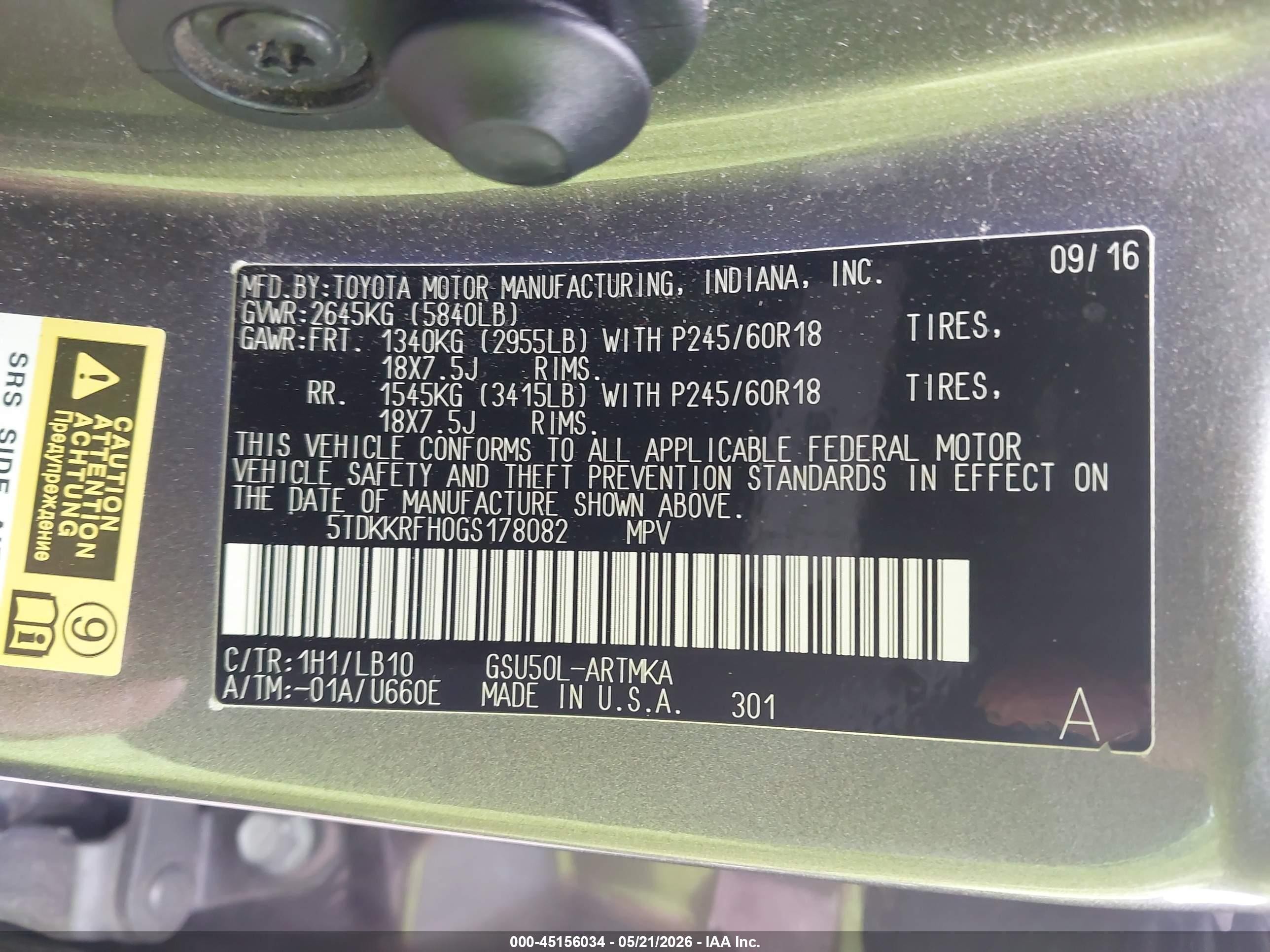 2016 Toyota Highlander Xle V6 Gray vin: 5TDKKRFH0GS178082